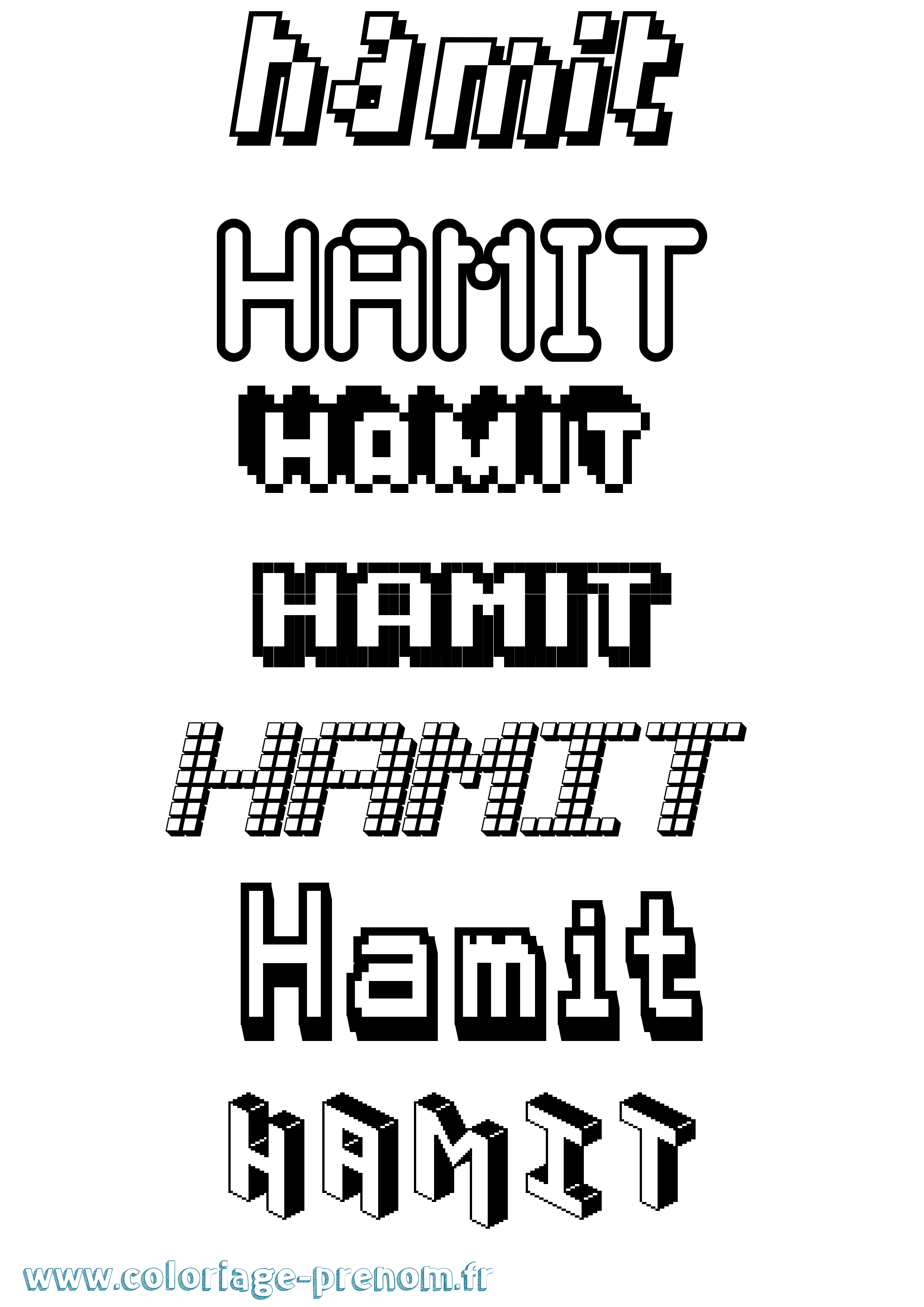 Coloriage Hamit Pixel Coloriage prénom Hamit Pixel