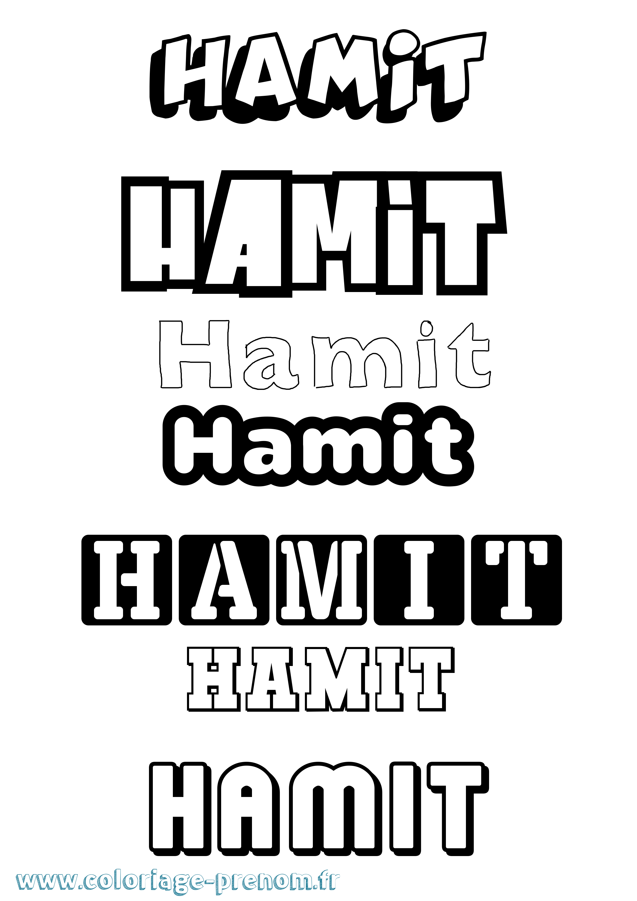 Coloriage Hamit Simple Coloriage prénom Hamit Simple