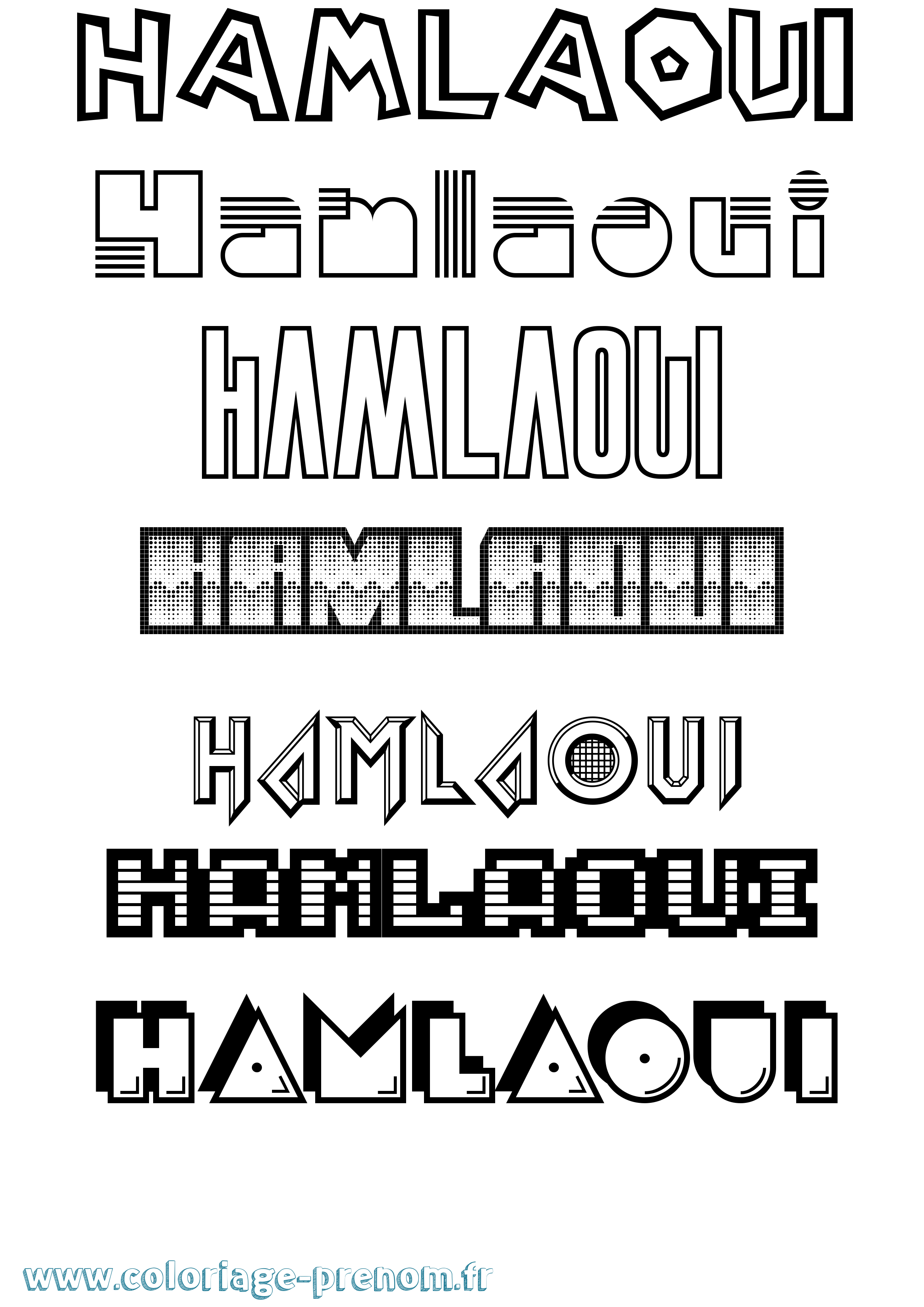 Coloriage prénom Hamlaoui Jeux Vidéos