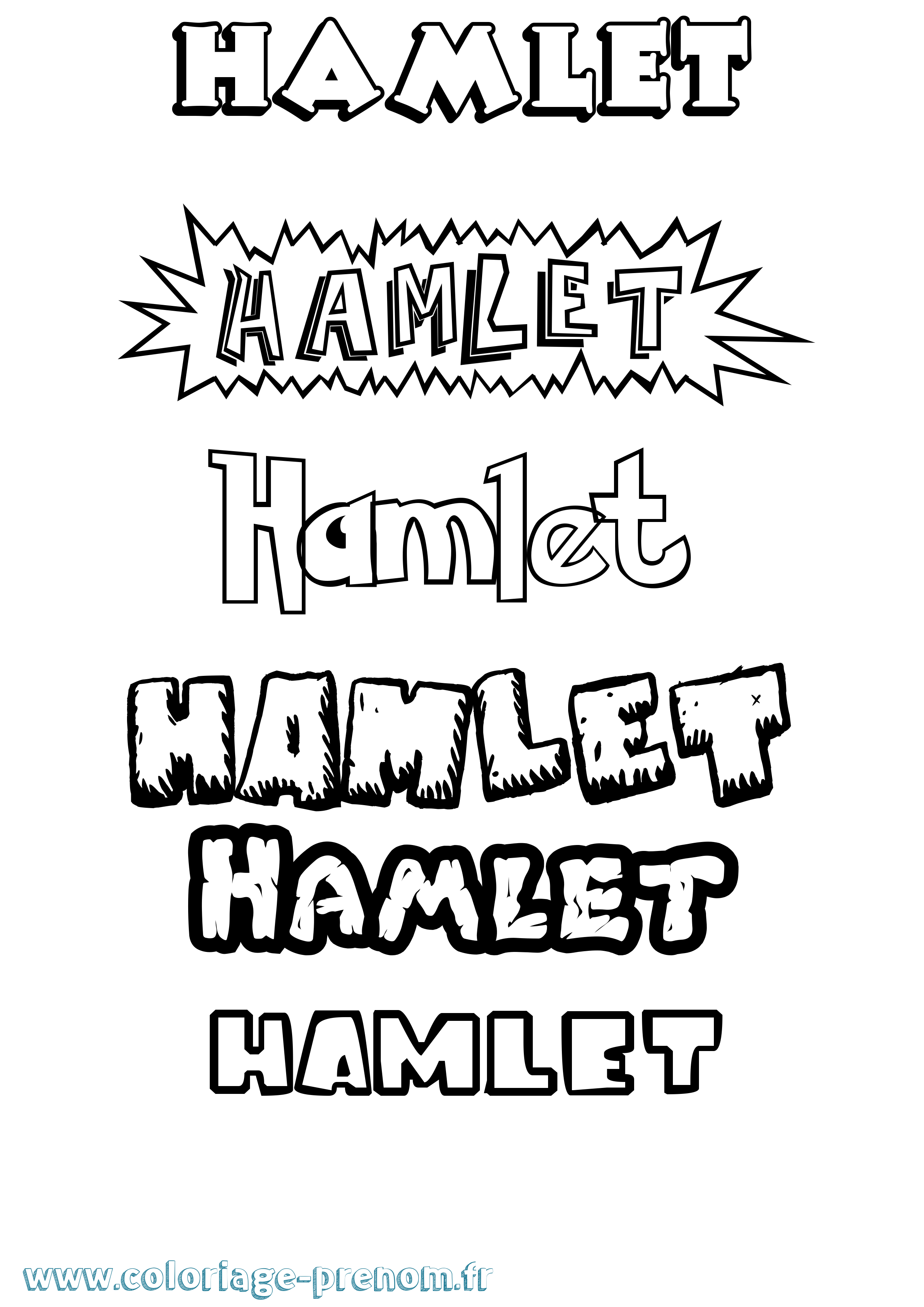 Coloriage prénom Hamlet Dessin Animé