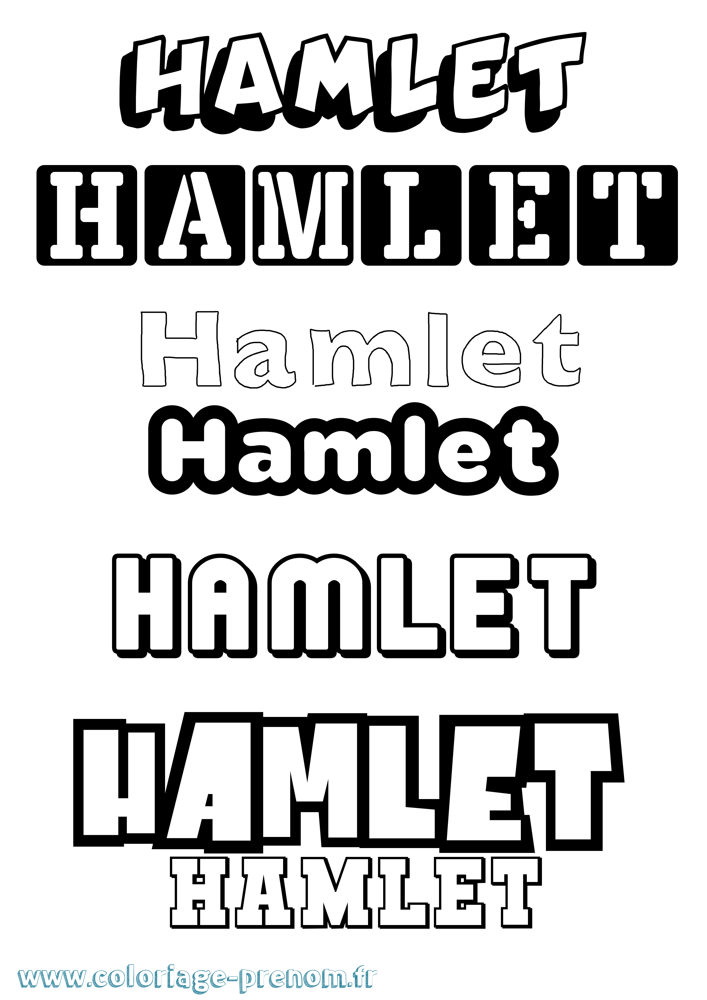Coloriage prénom Hamlet Simple