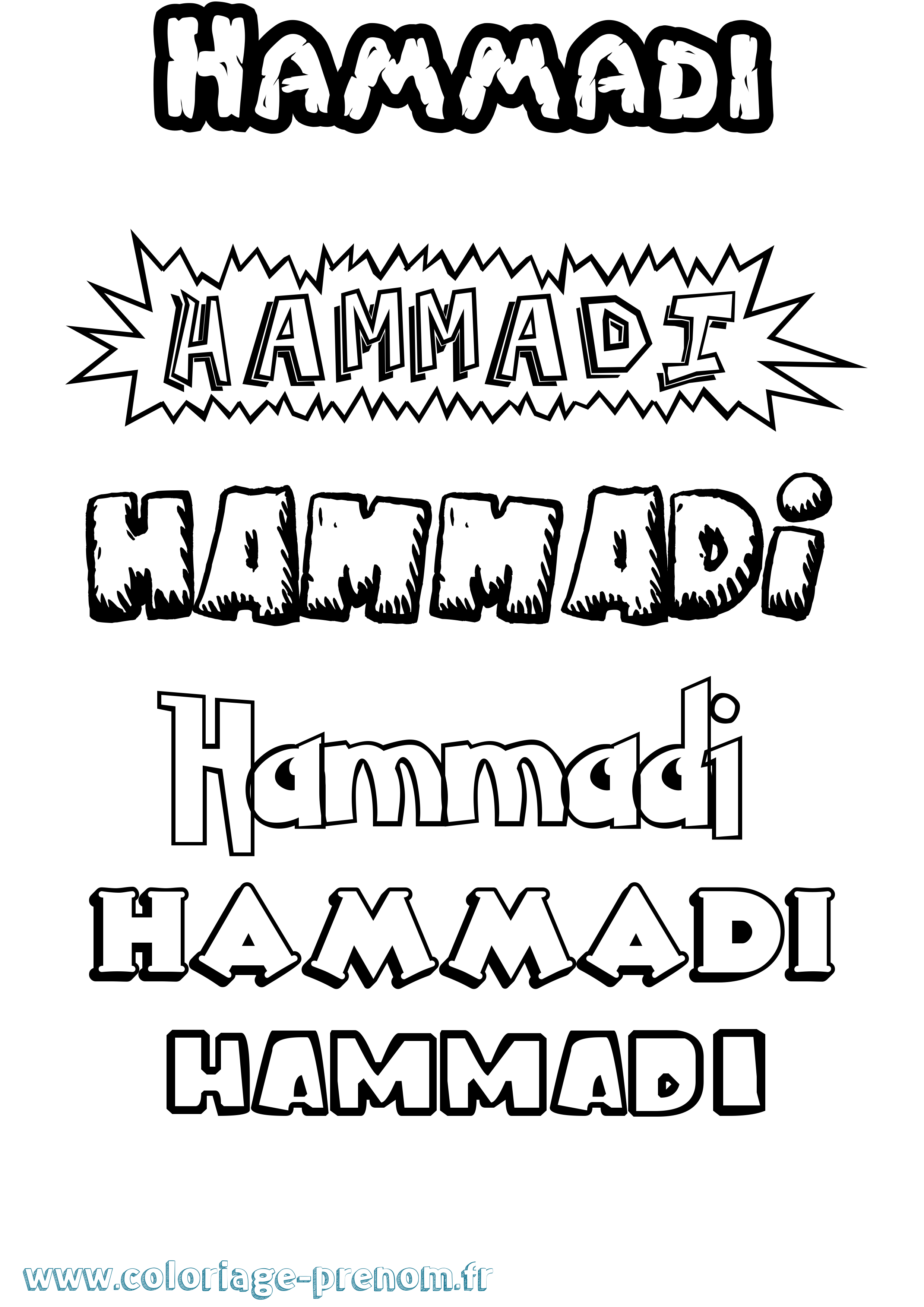 Coloriage prénom Hammadi Dessin Animé
