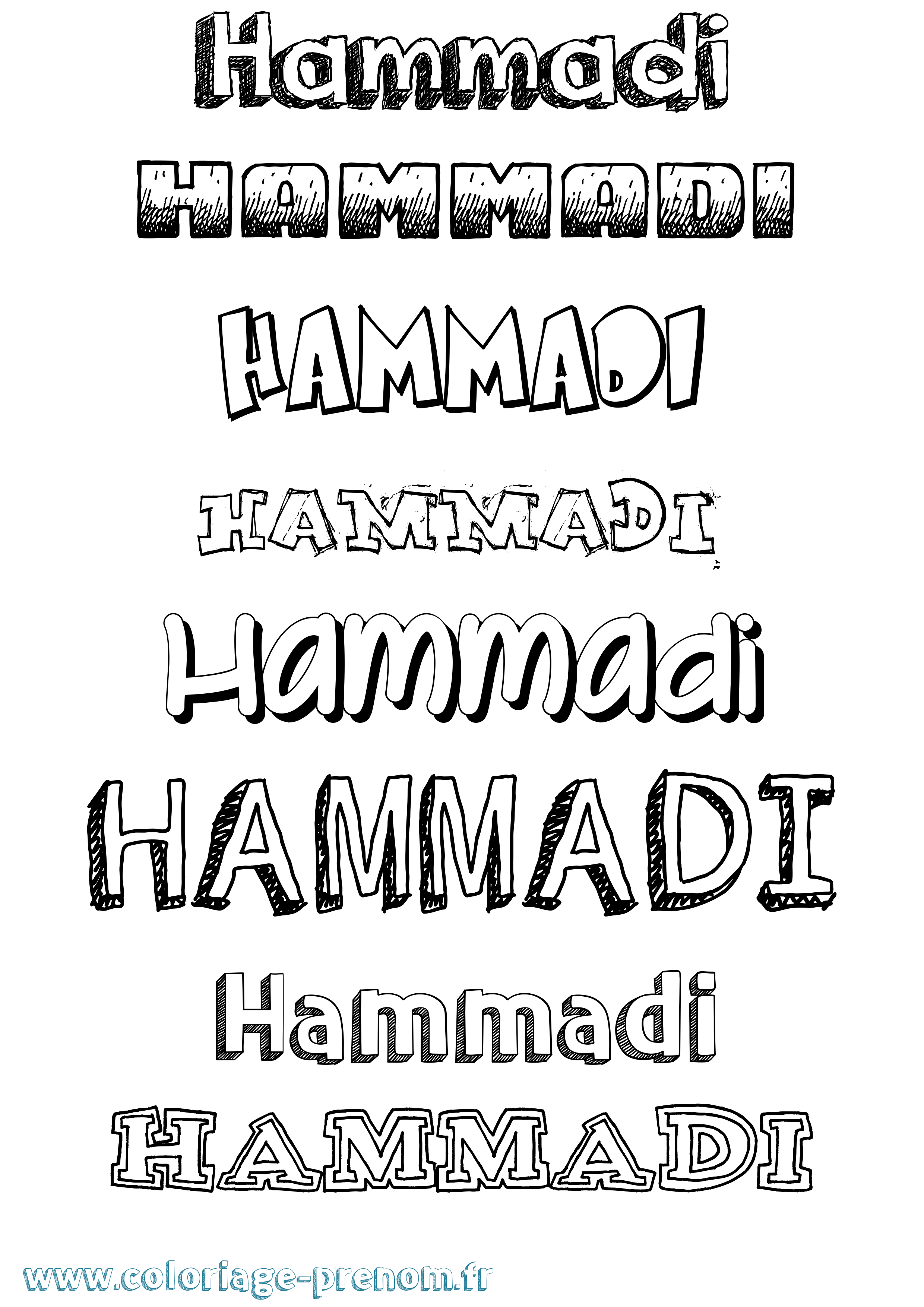 Coloriage prénom Hammadi Dessiné
