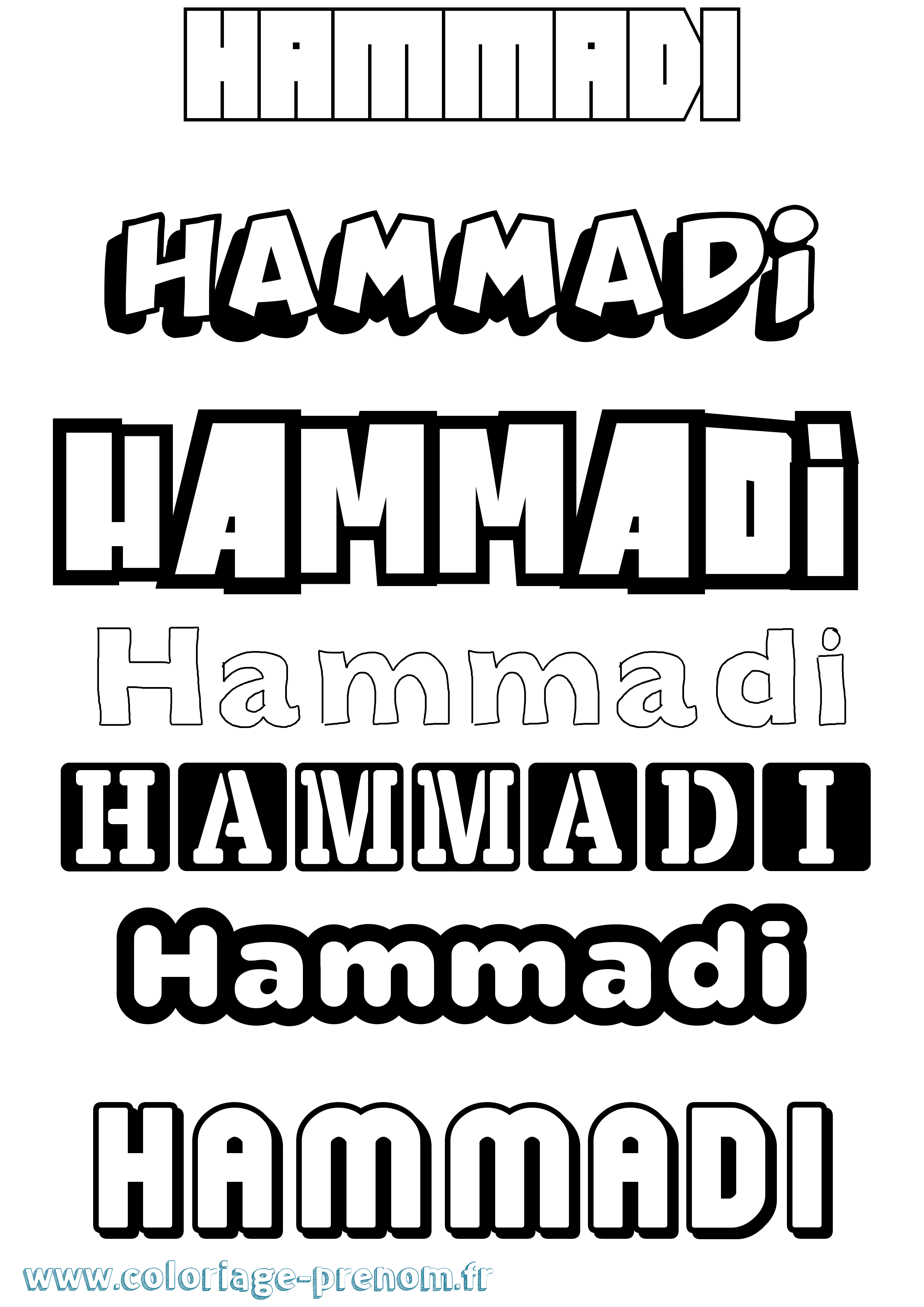 Coloriage prénom Hammadi Simple