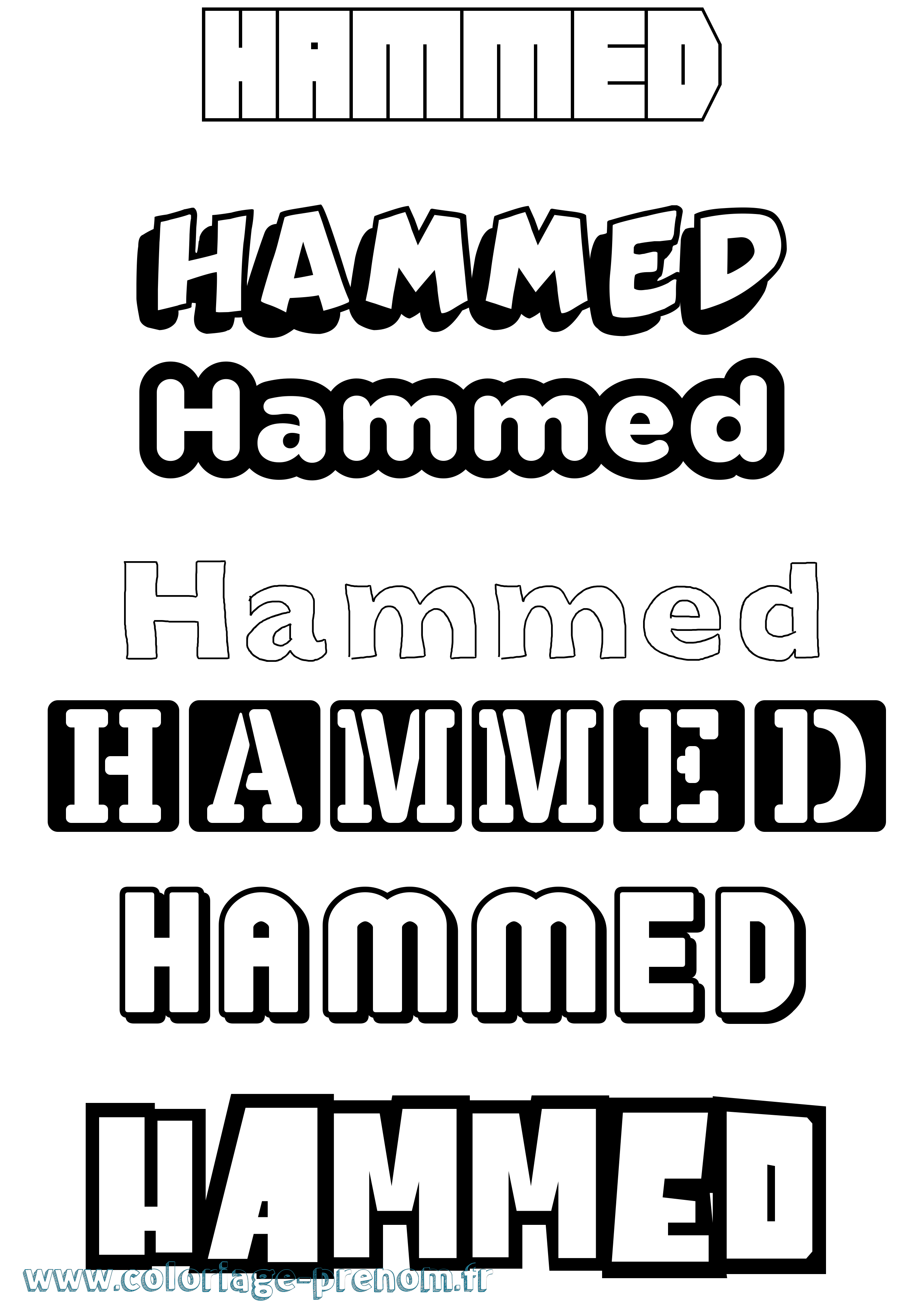Coloriage prénom Hammed Simple