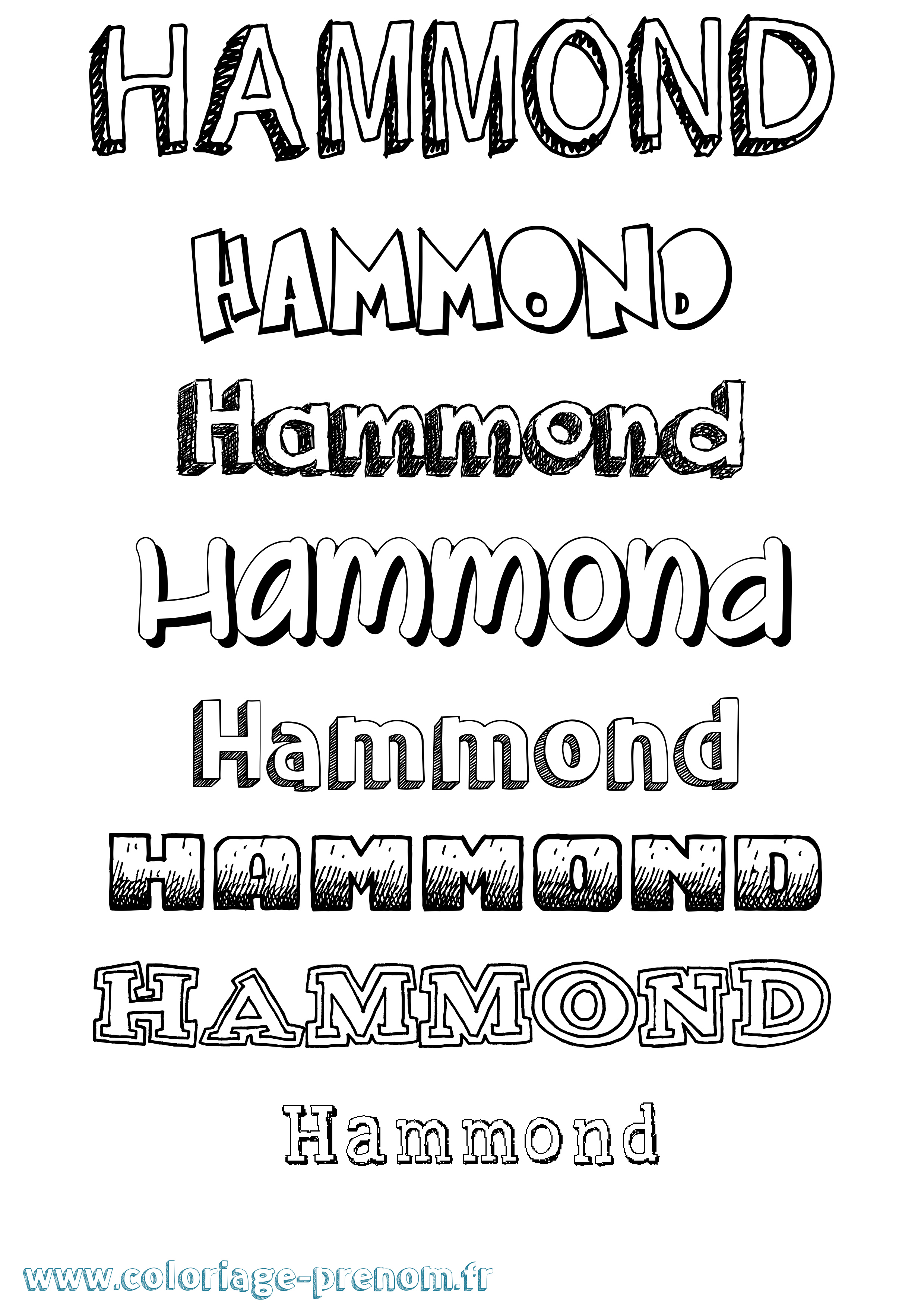 Coloriage Hammond Dessiné Coloriage prénom Hammond Dessiné