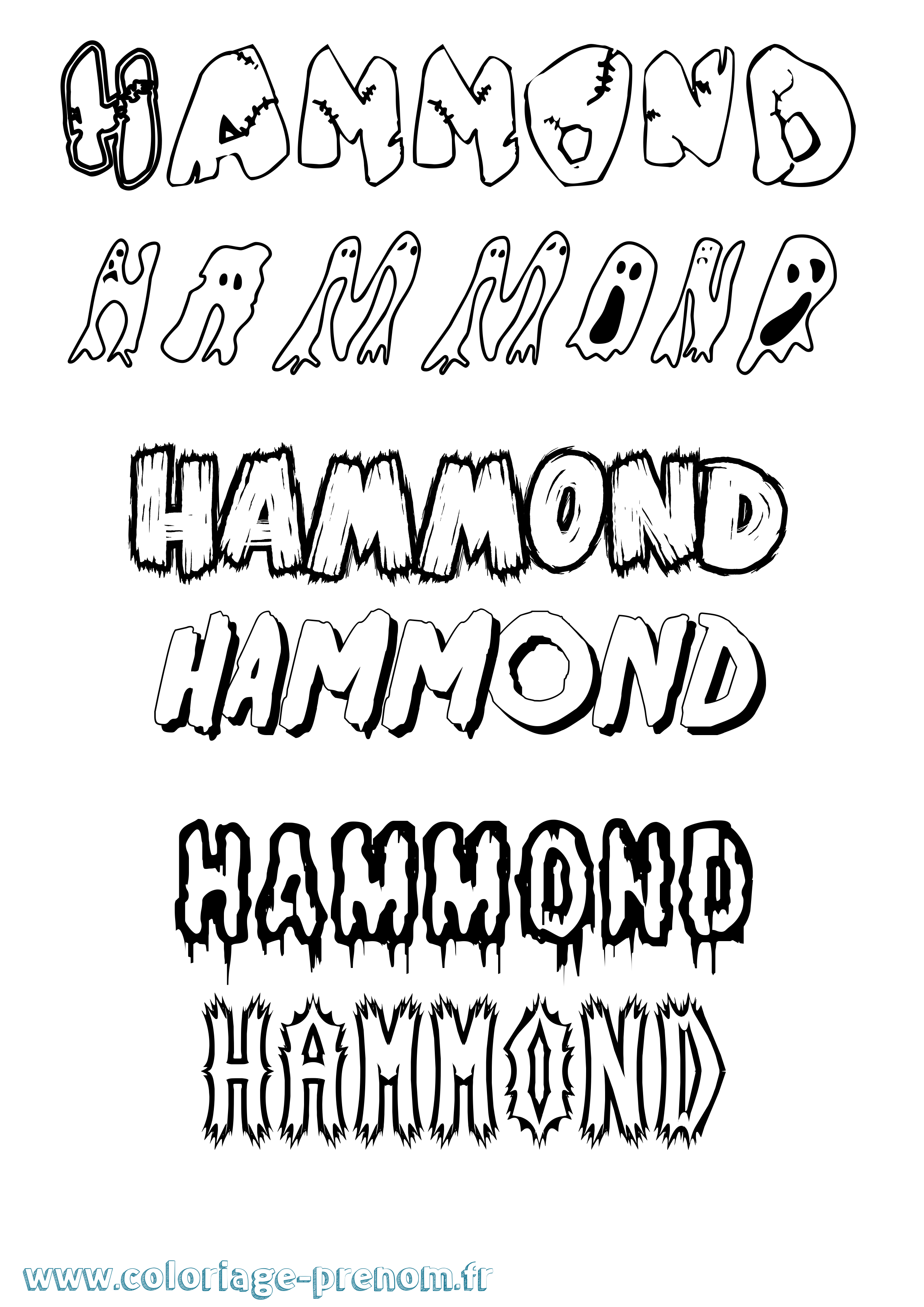 Coloriage Hammond Frisson Coloriage prénom Hammond Frisson