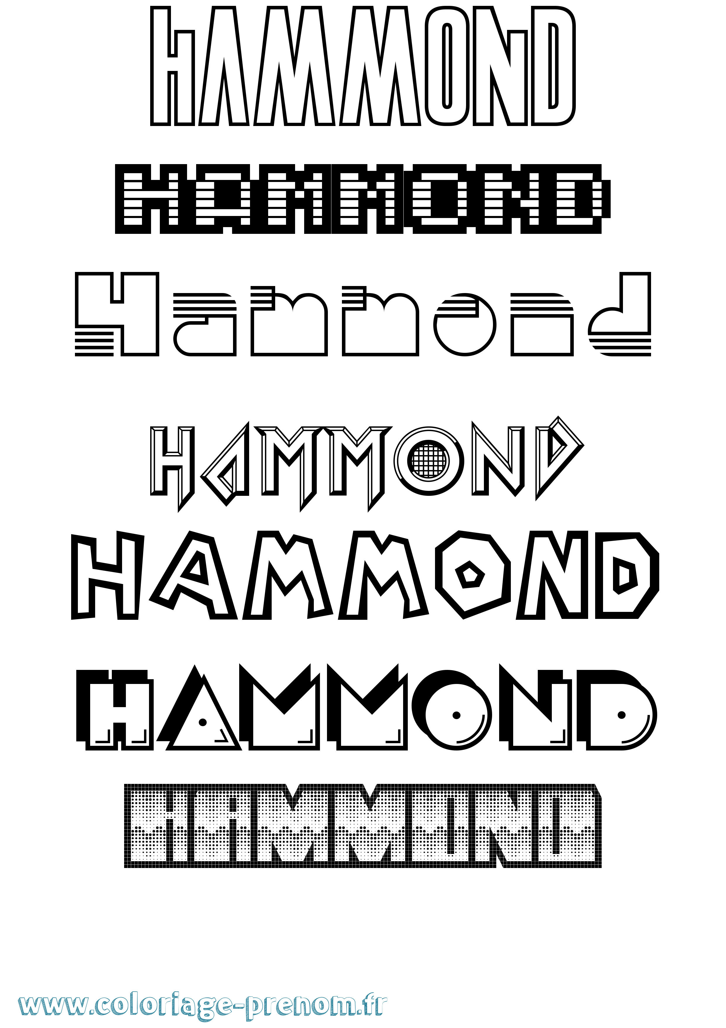 Coloriage Hammond Jeux Vidéos Coloriage prénom Hammond Jeux Vidéos