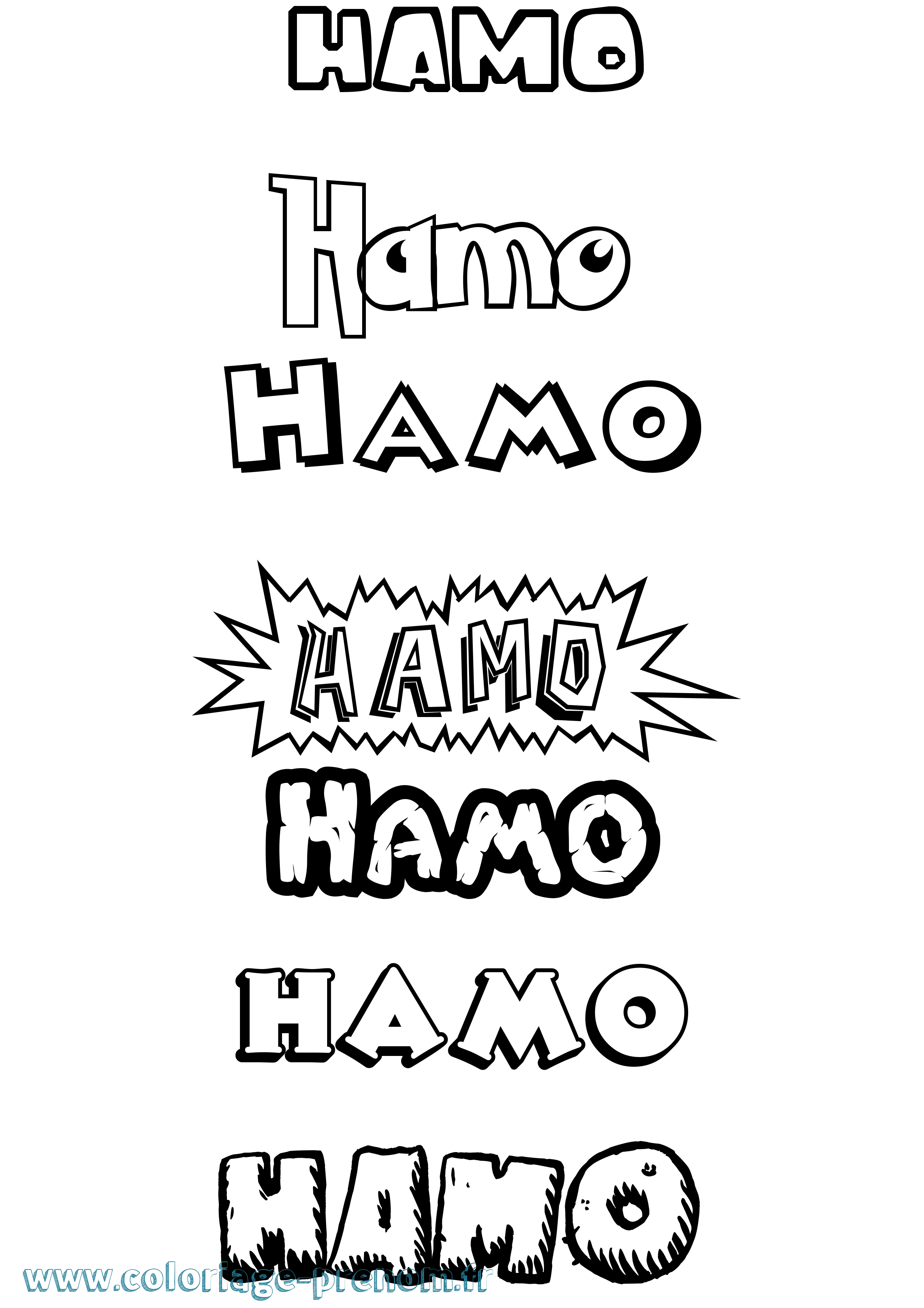 Coloriage prénom Hamo Dessin Animé