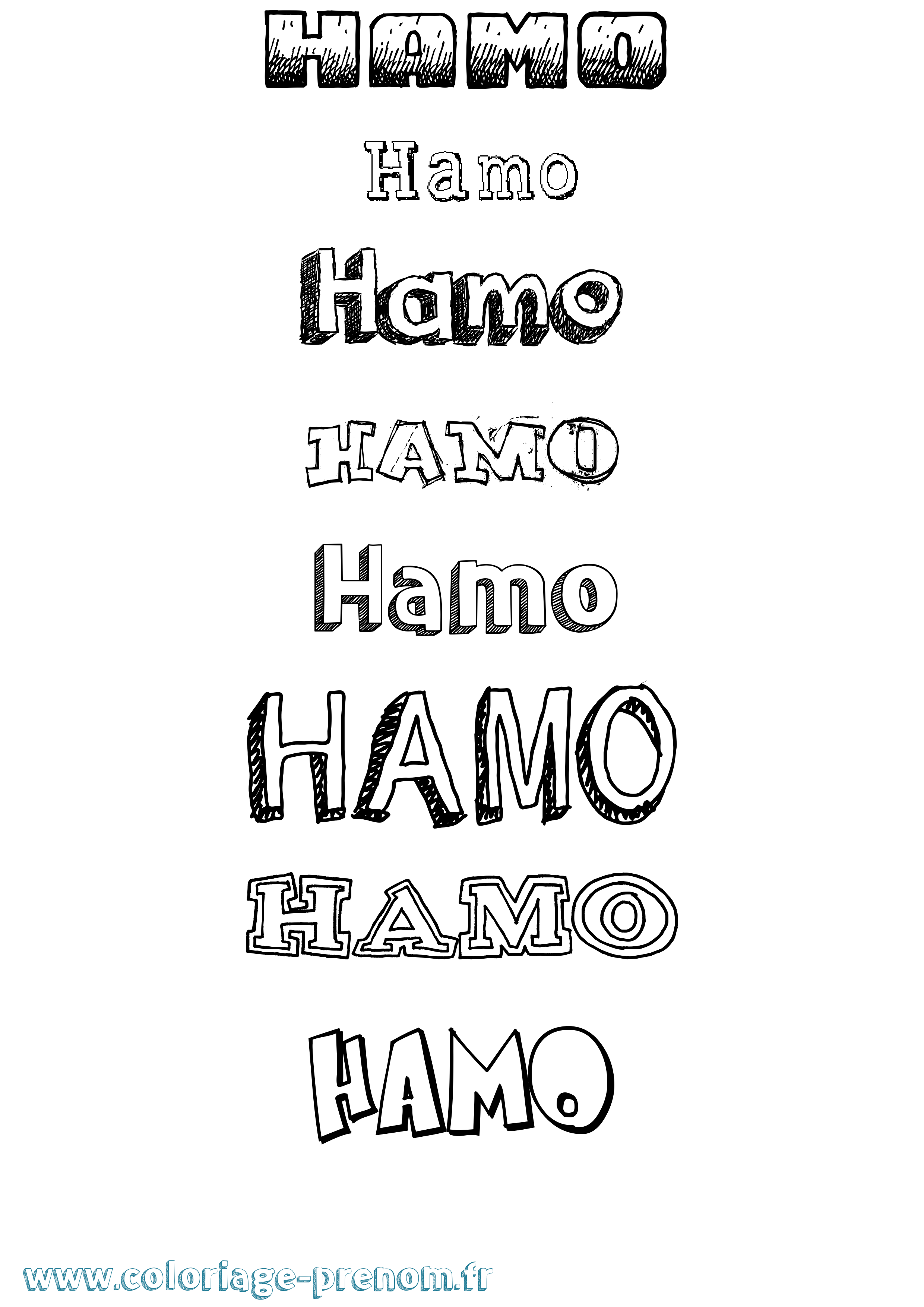 Coloriage prénom Hamo Dessiné