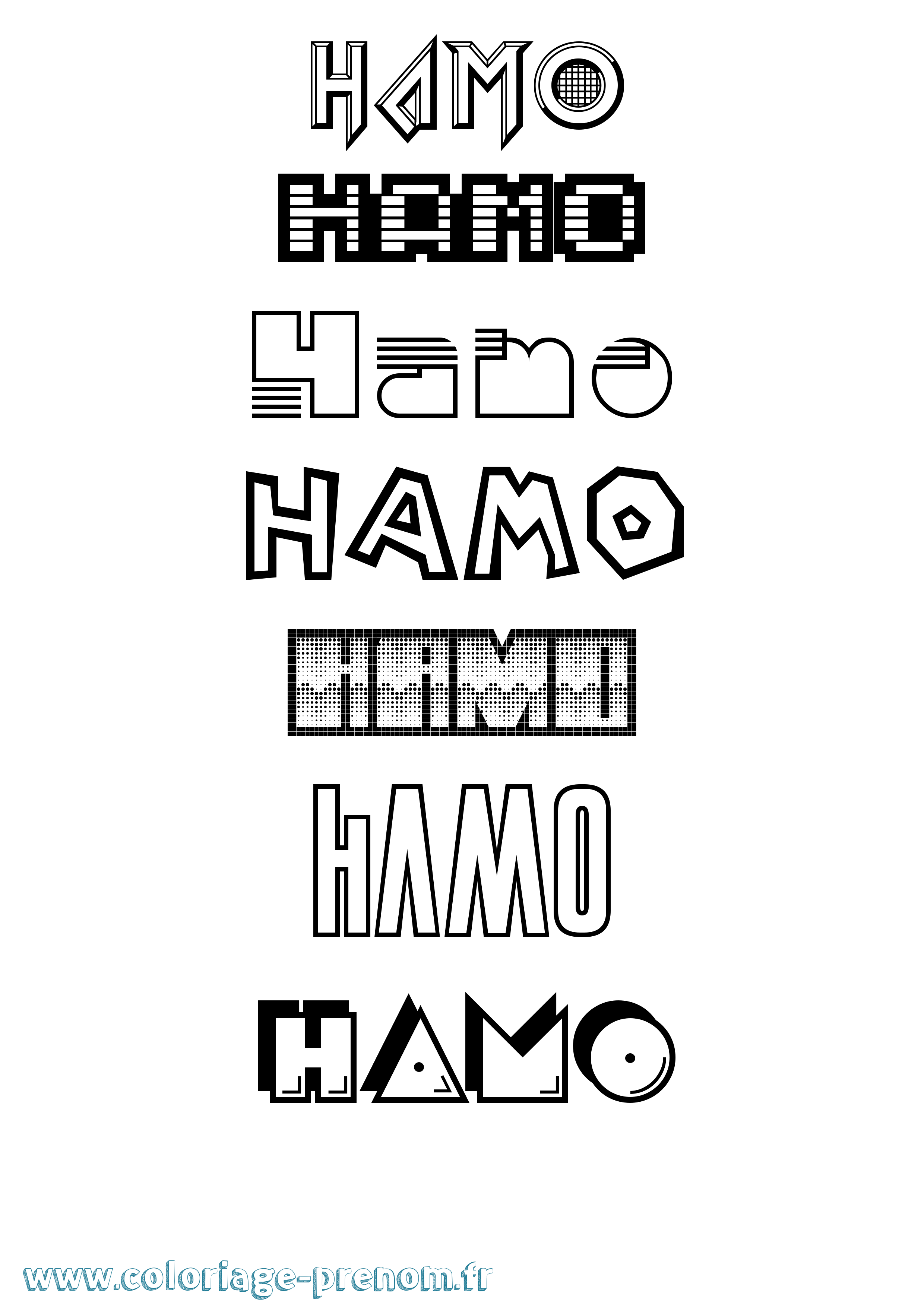 Coloriage prénom Hamo Jeux Vidéos