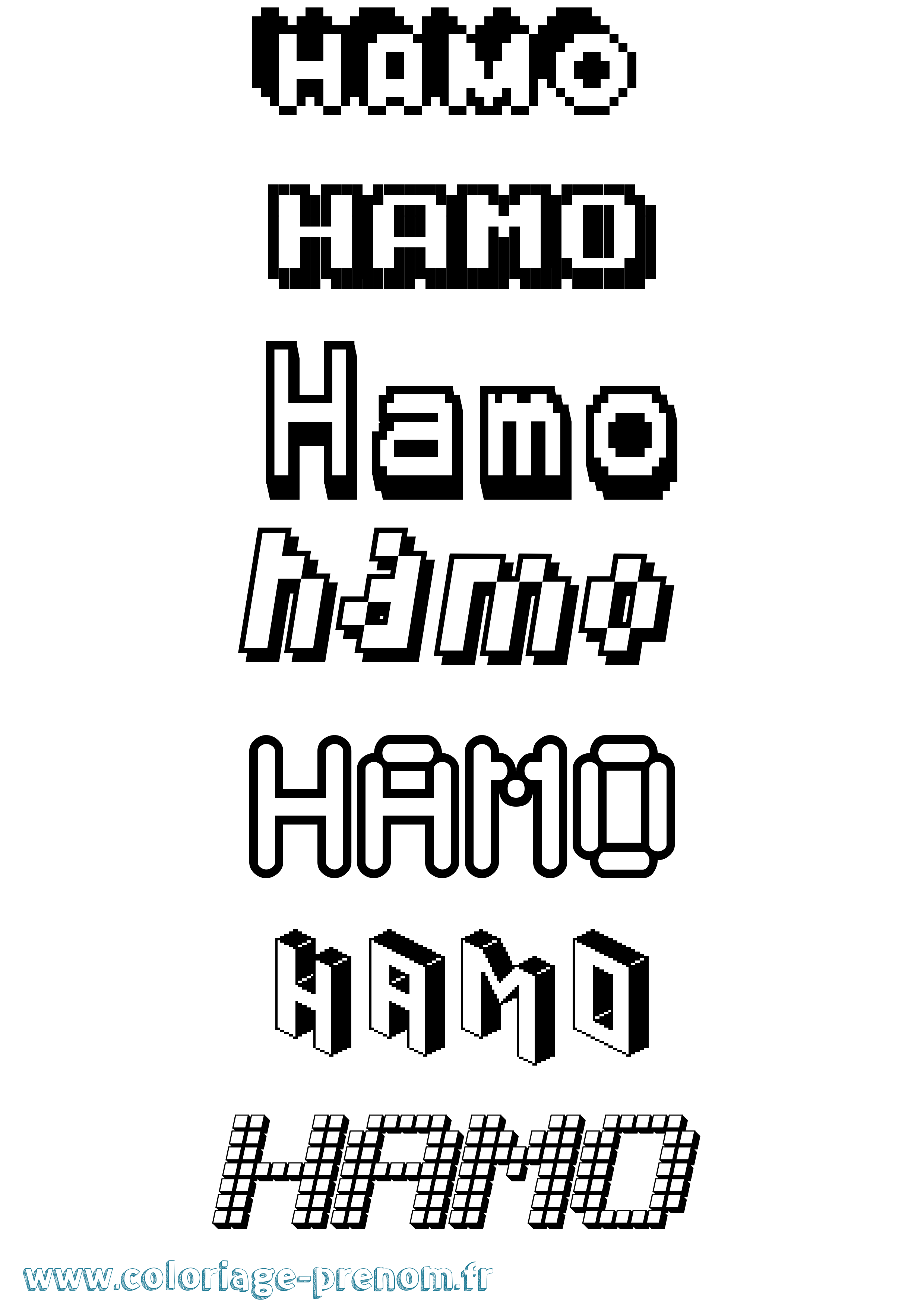Coloriage Hamo Pixel Coloriage prénom Hamo Pixel