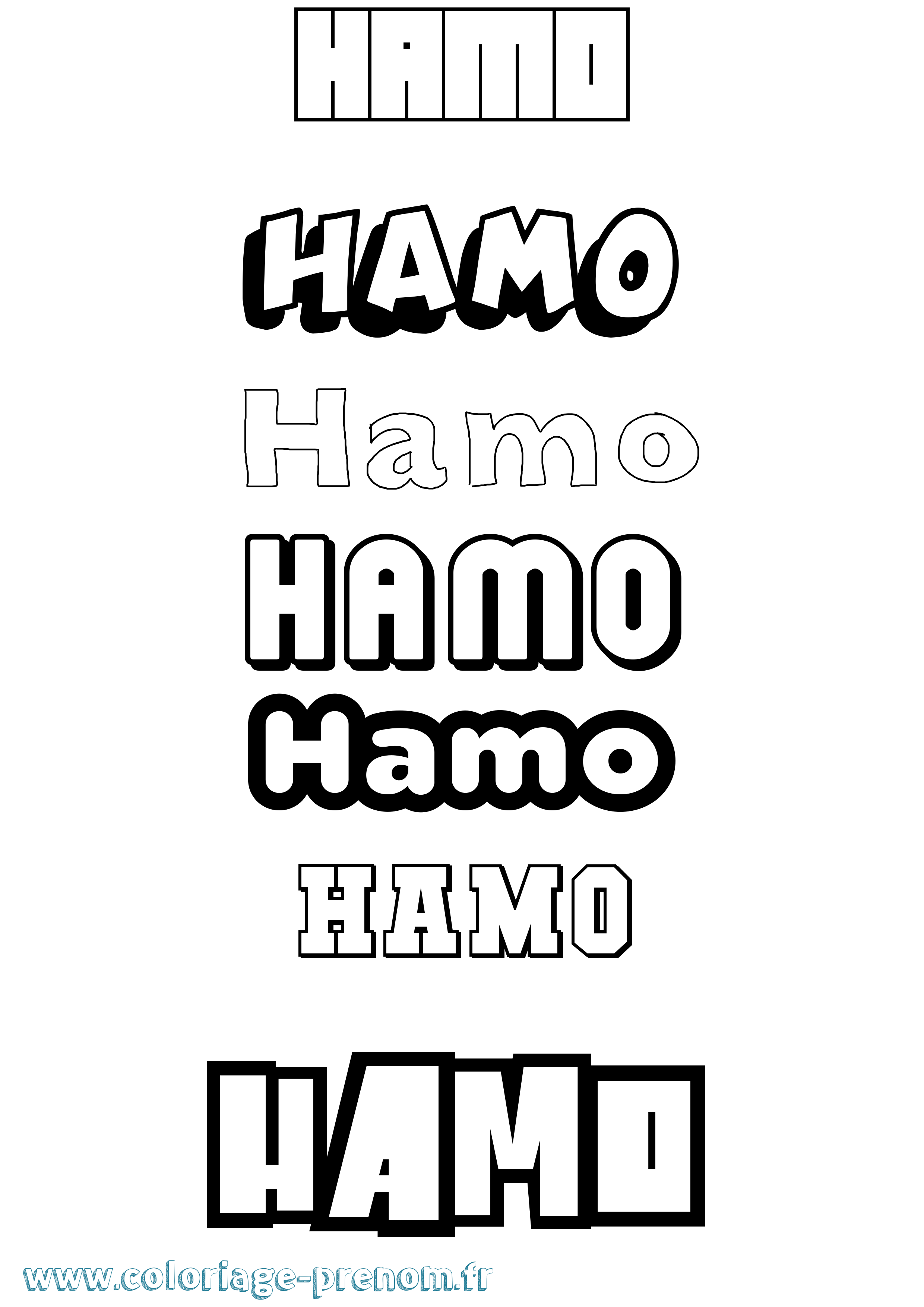 Coloriage prénom Hamo Simple