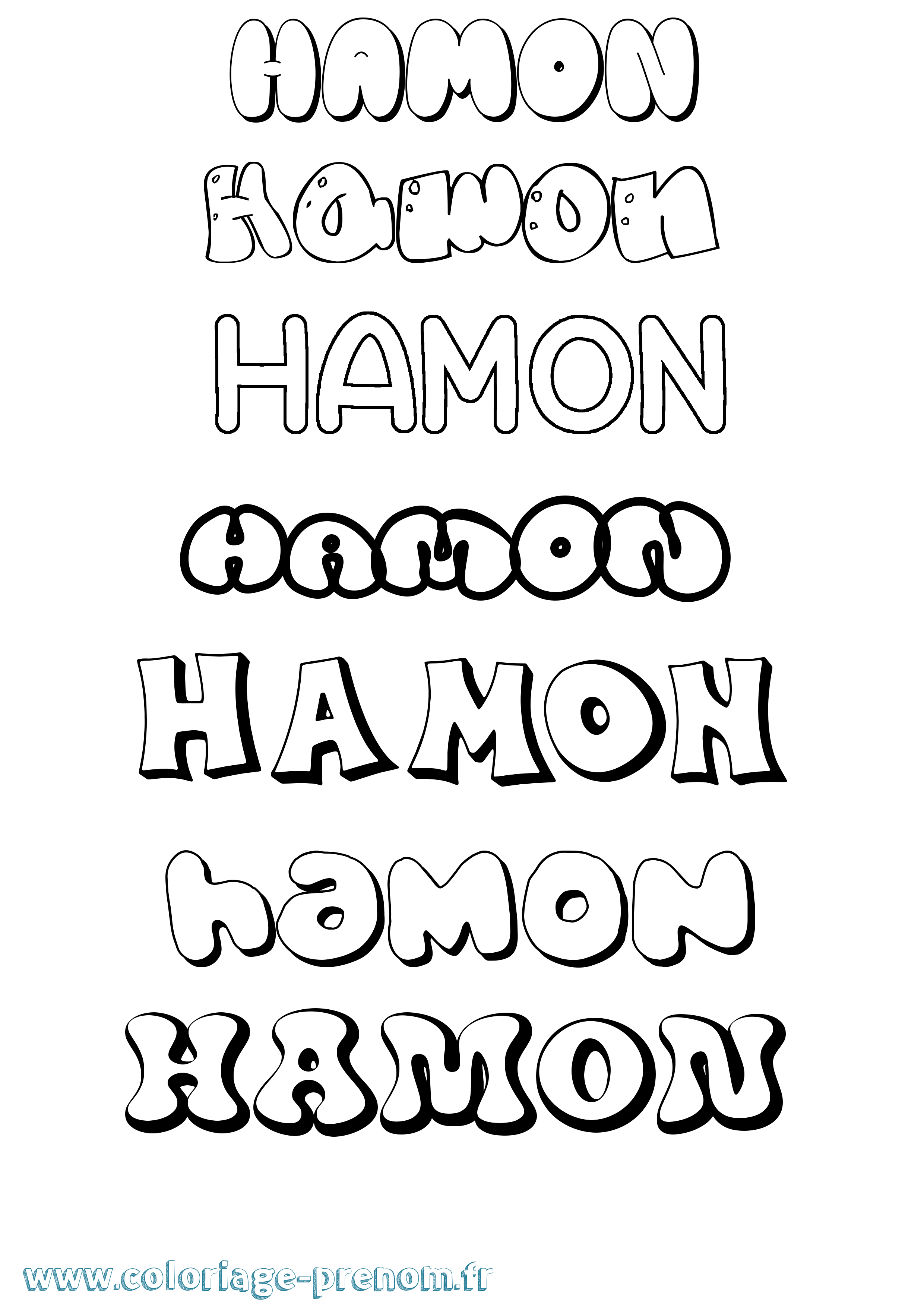 Coloriage prénom Hamon Bubble