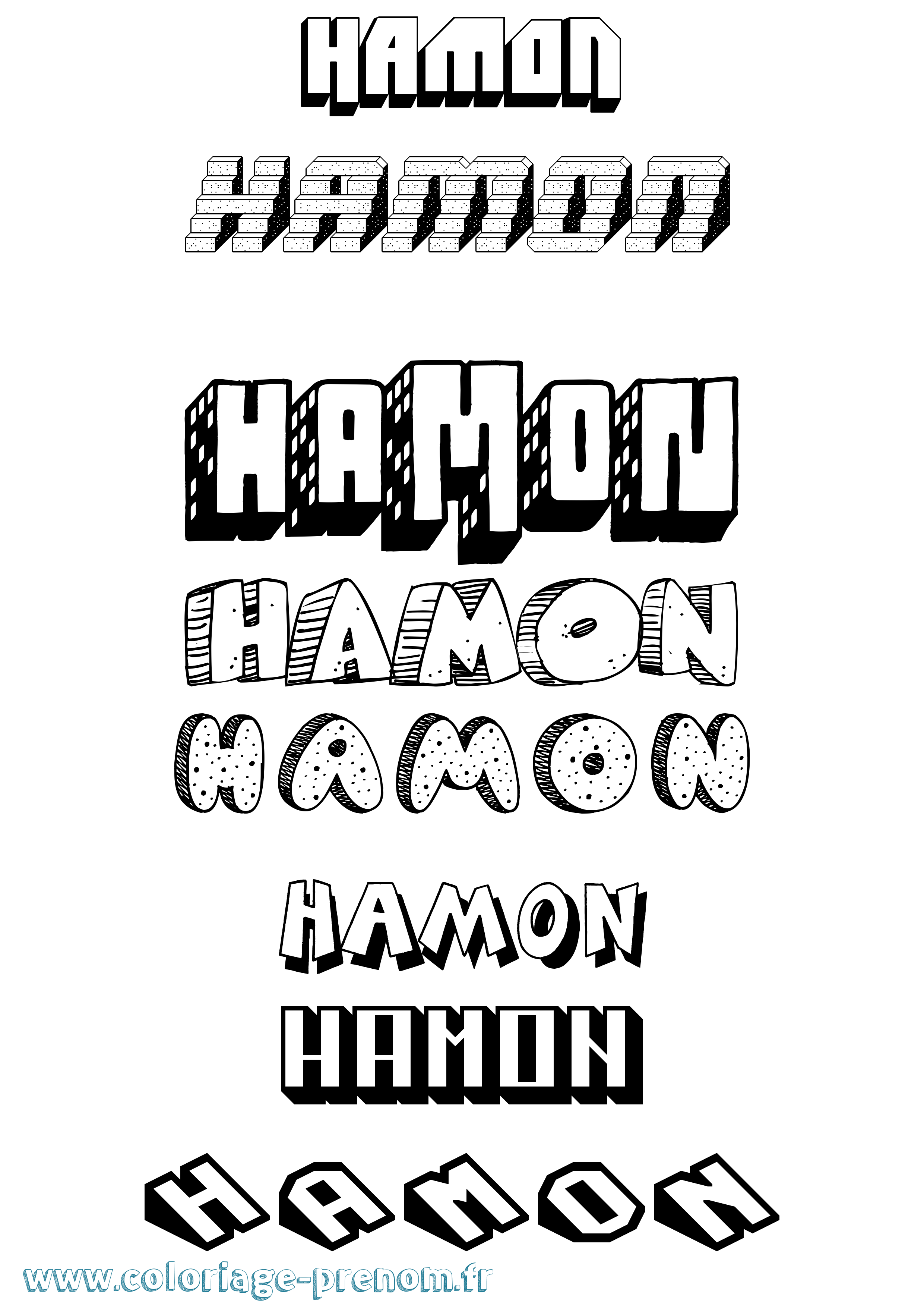 Coloriage prénom Hamon Effet 3D