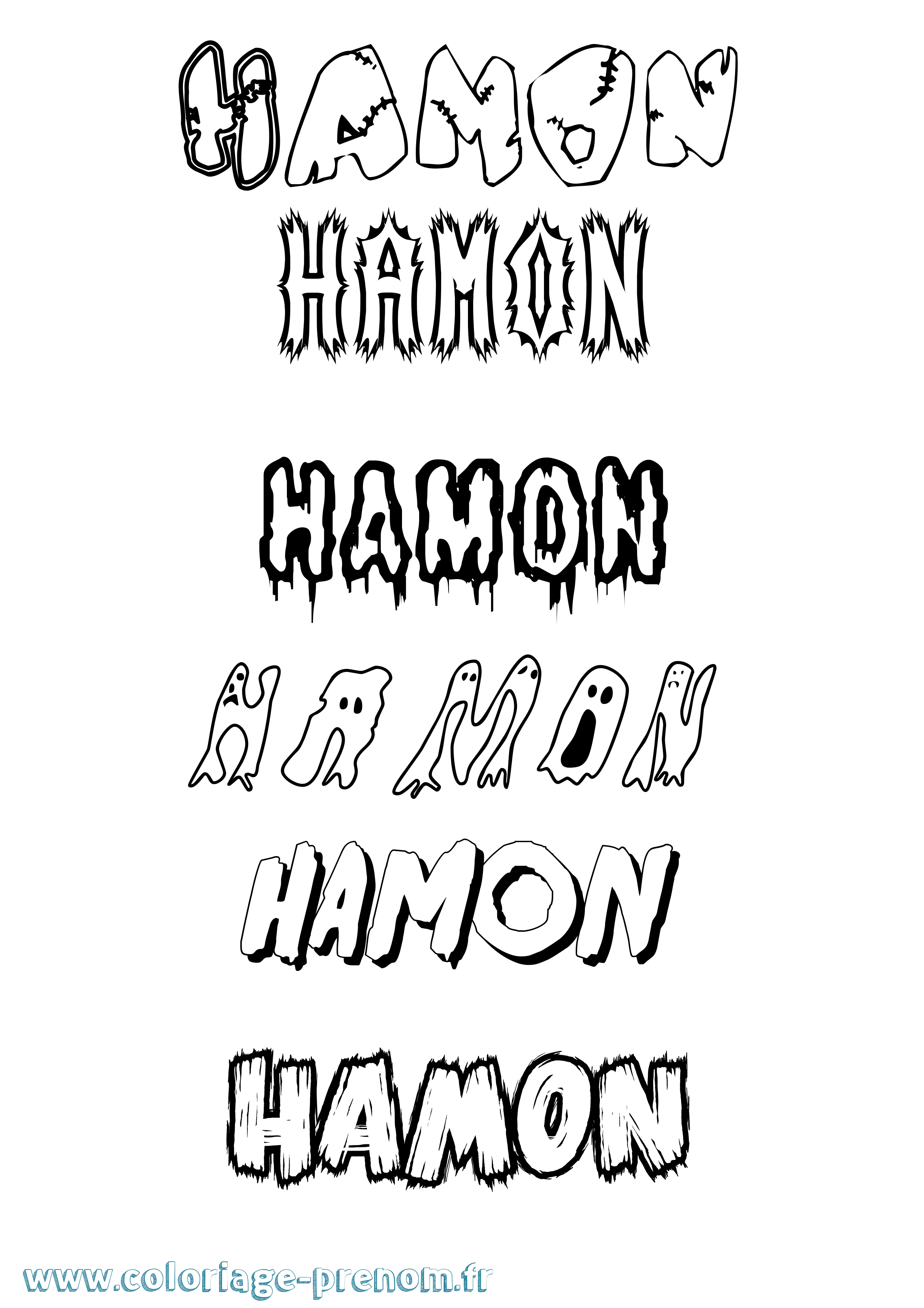 Coloriage prénom Hamon Frisson