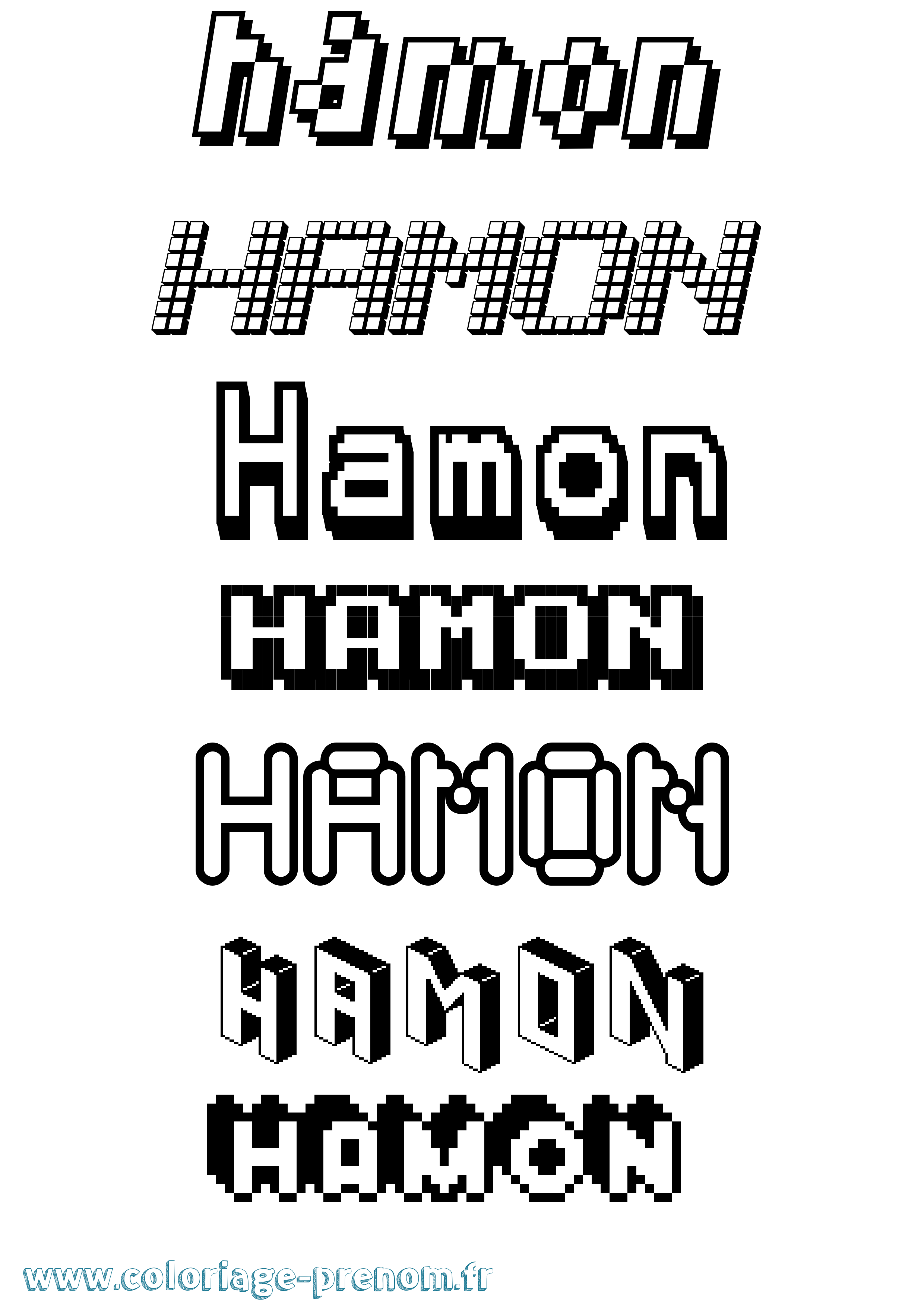 Coloriage prénom Hamon Pixel