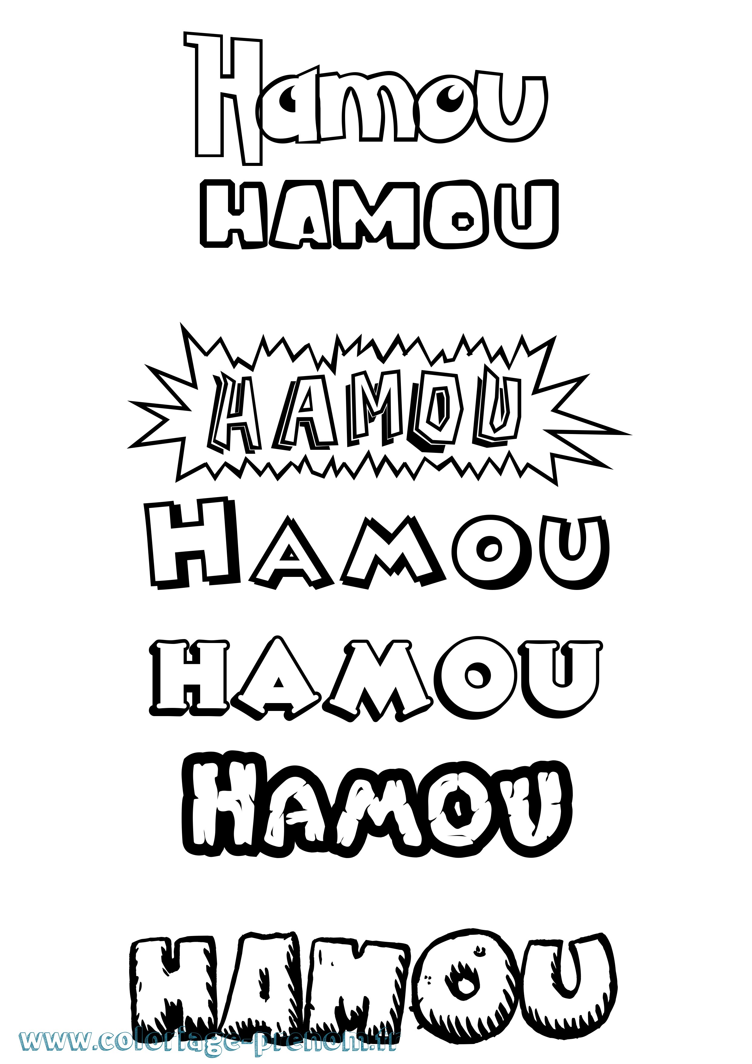 Coloriage prénom Hamou Dessin Animé