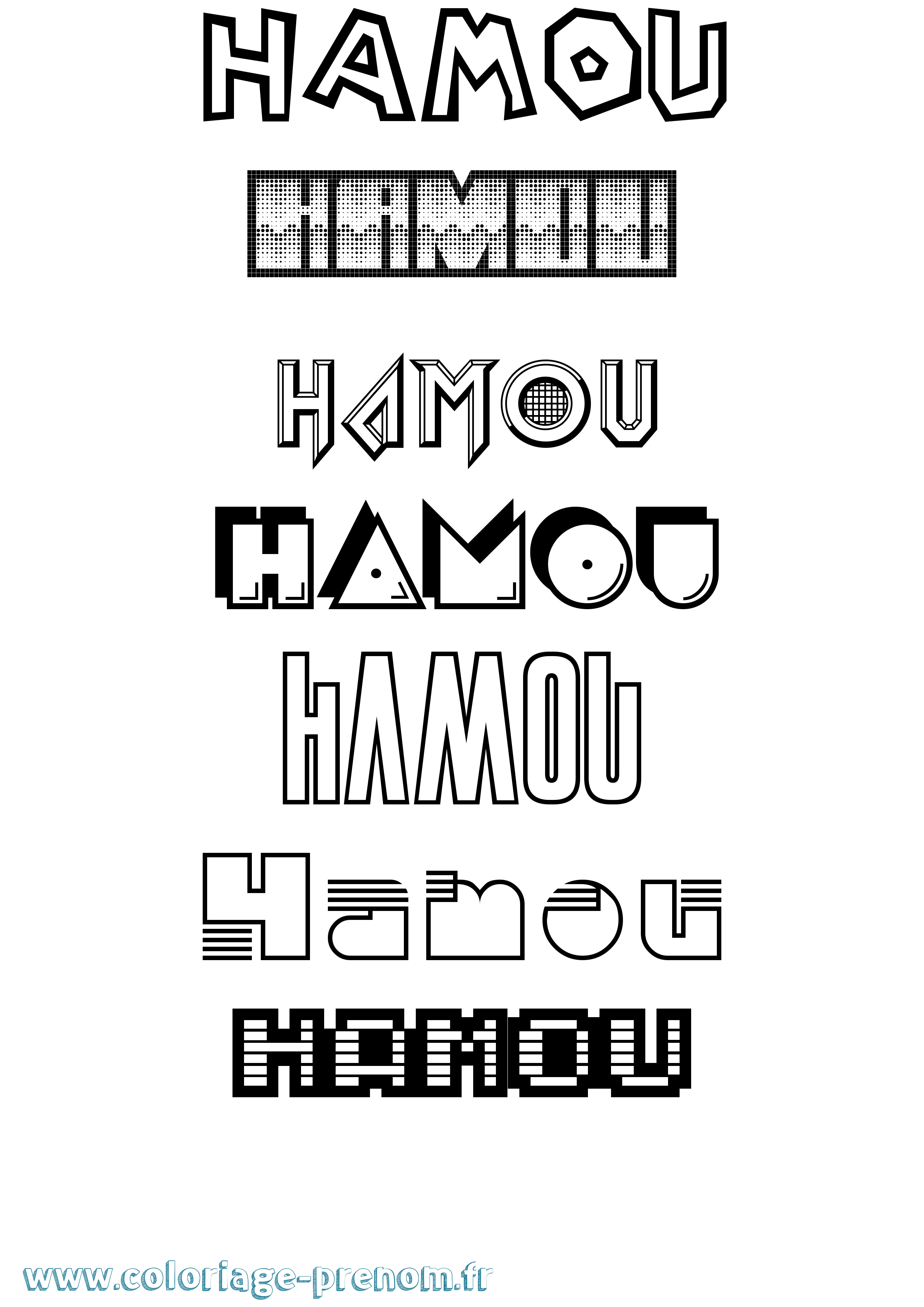 Coloriage prénom Hamou Jeux Vidéos