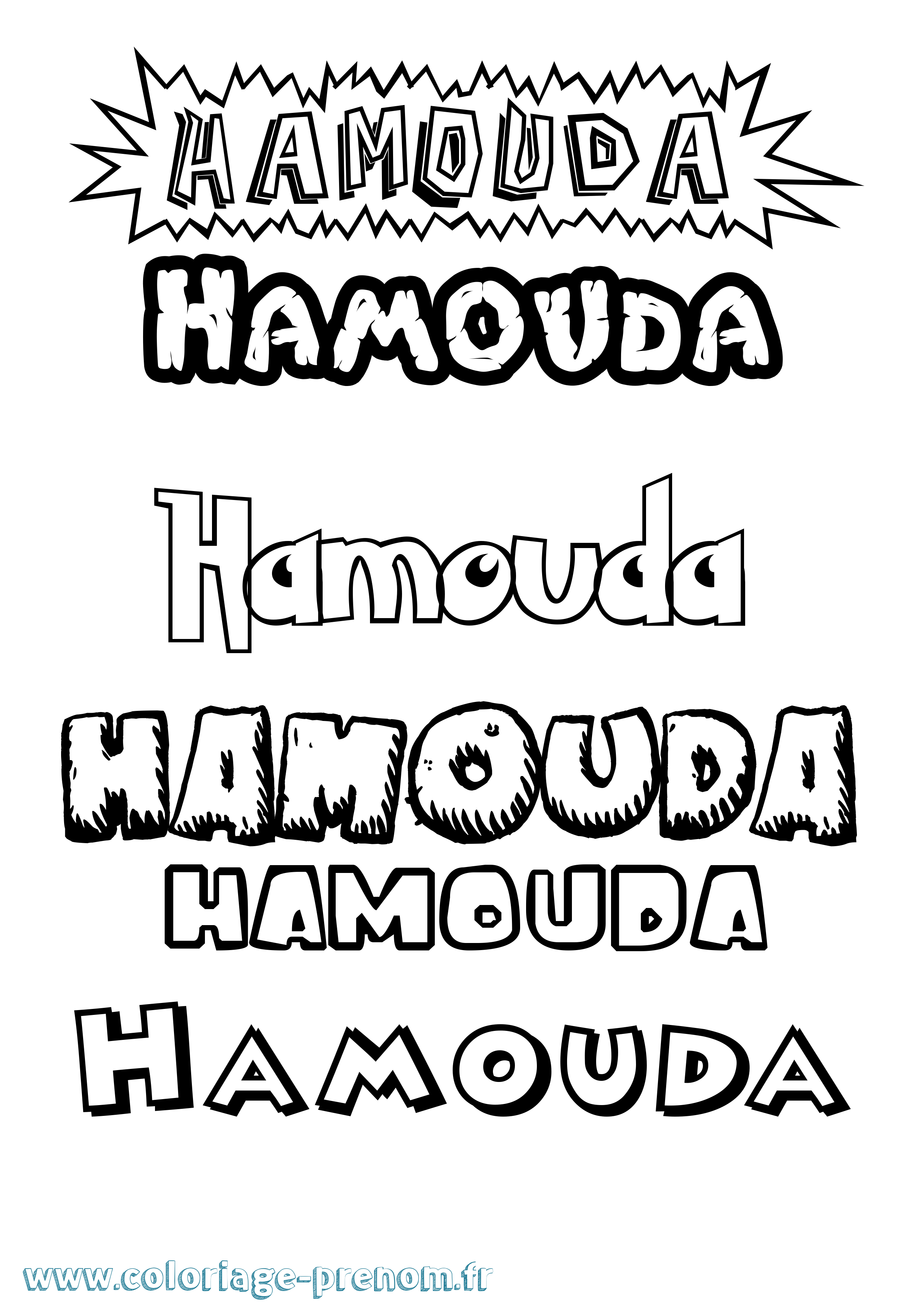 Coloriage prénom Hamouda Dessin Animé
