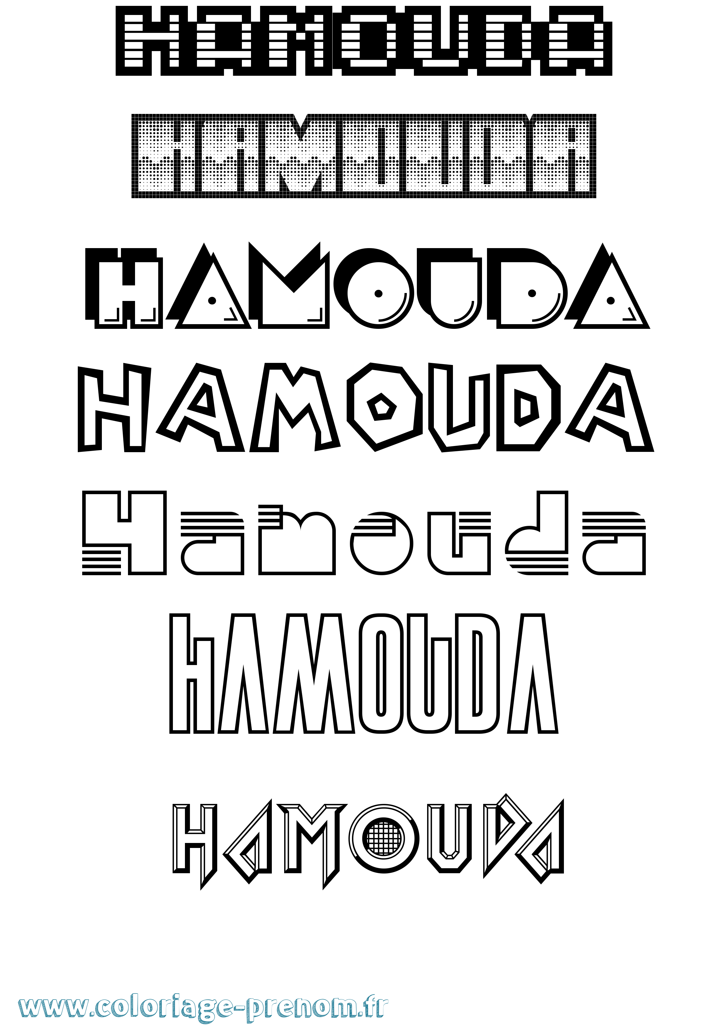 Coloriage prénom Hamouda Jeux Vidéos
