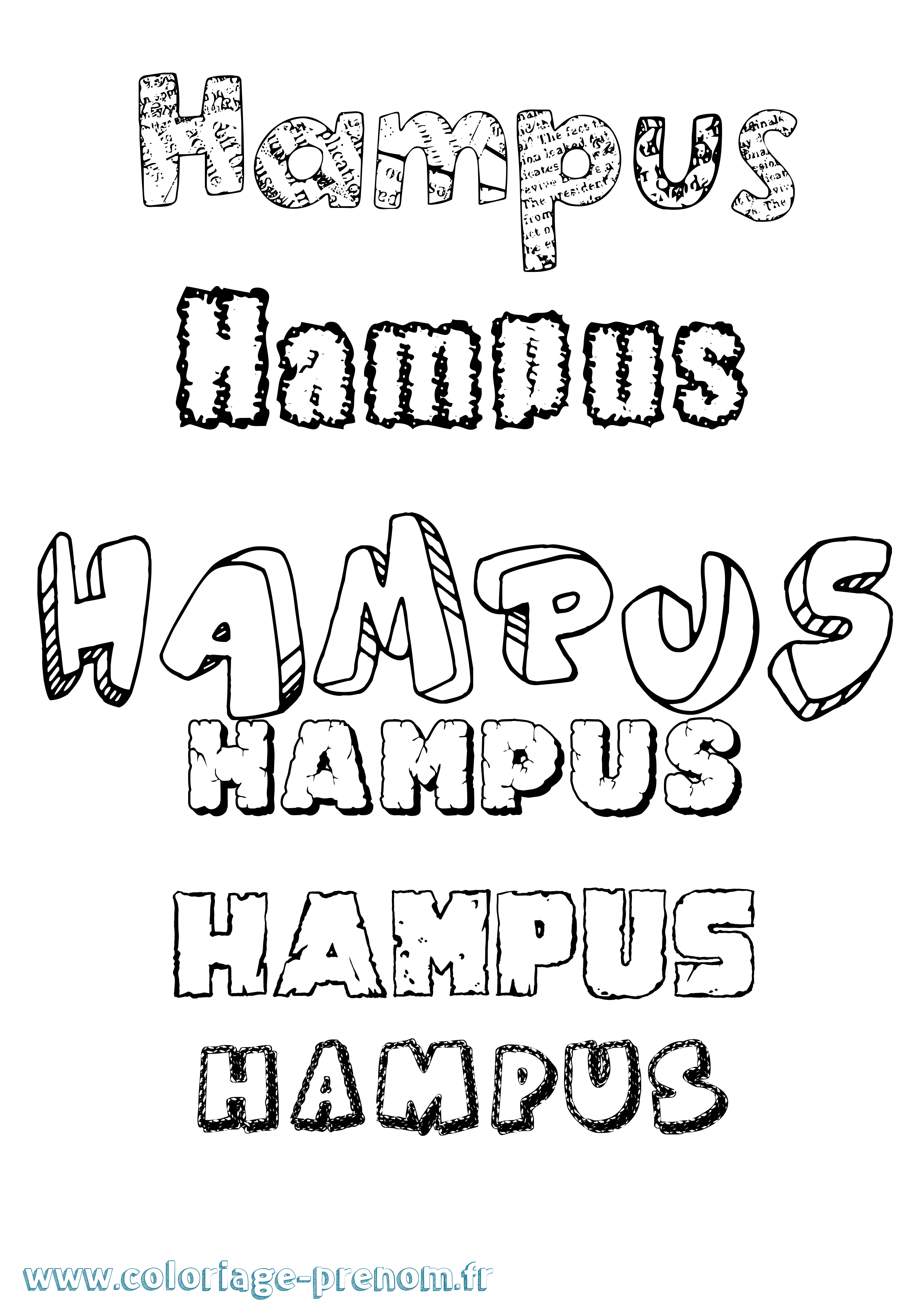Coloriage prénom Hampus Destructuré