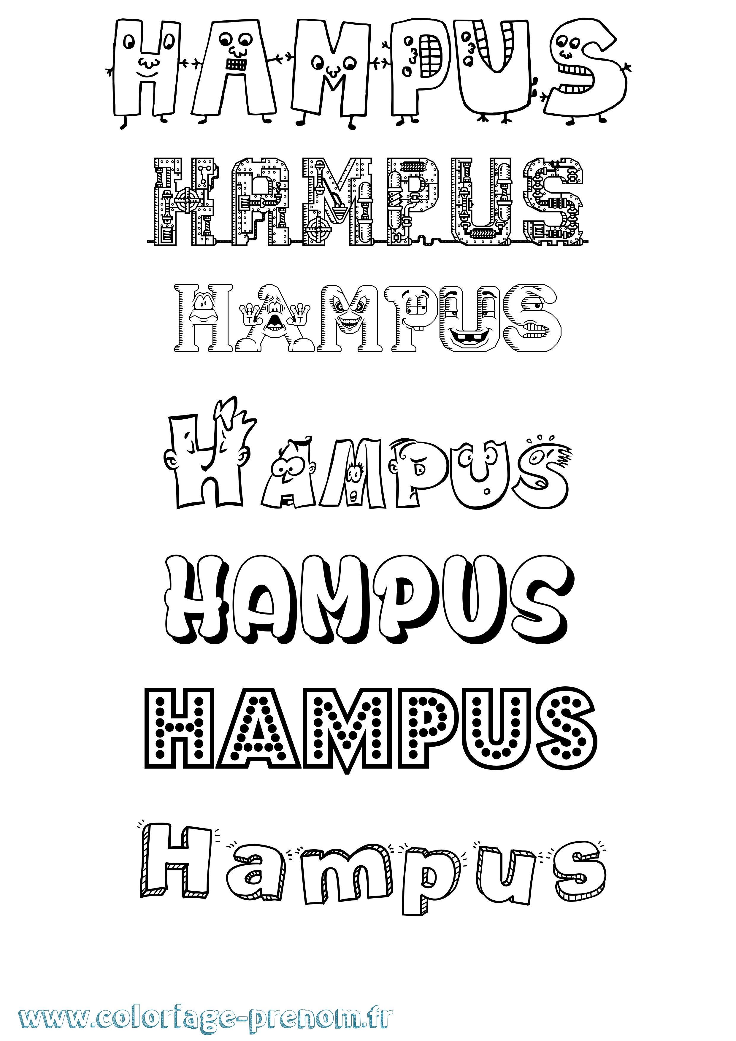 Coloriage prénom Hampus Fun