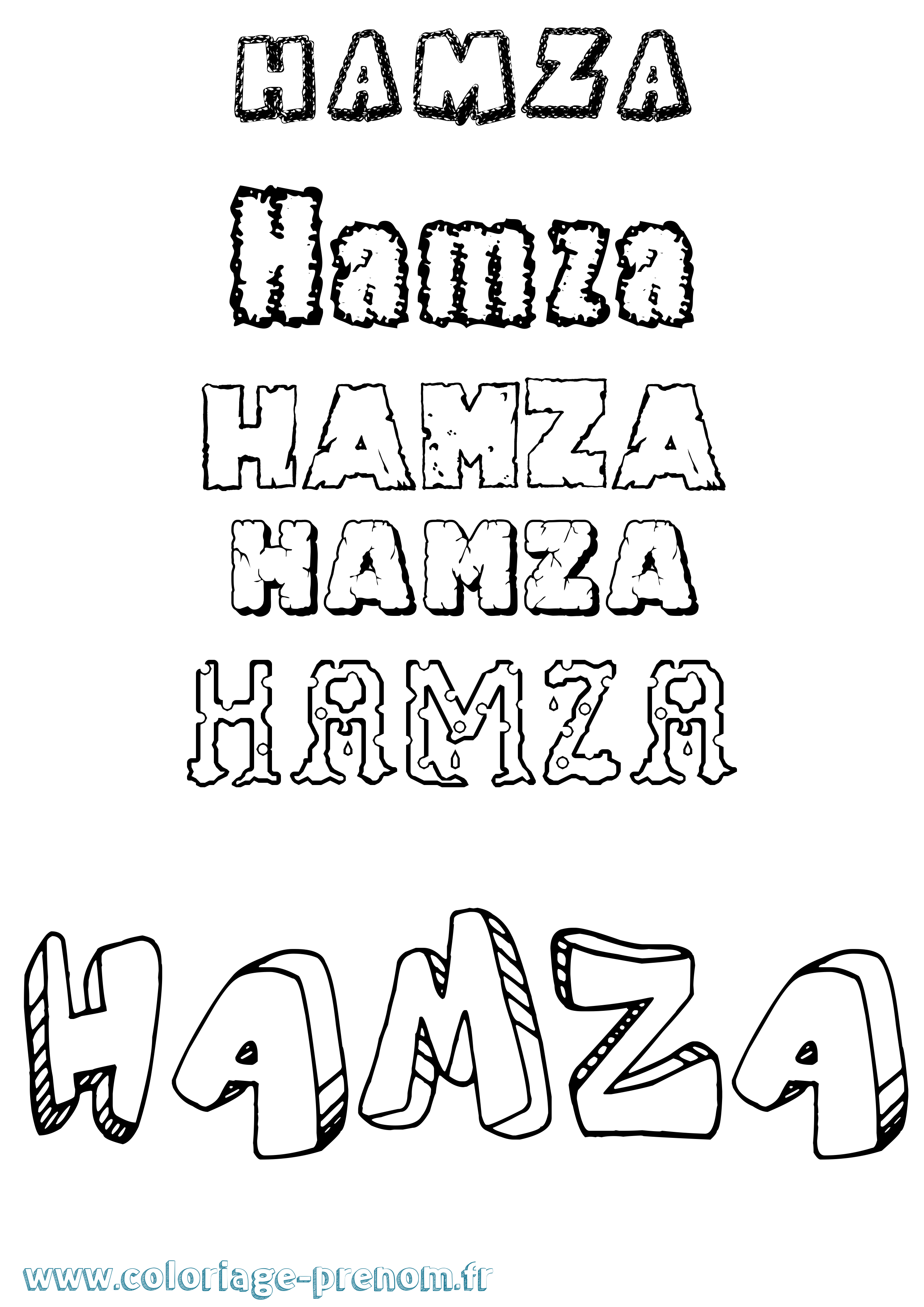 Coloriage Hamza Destructuré Coloriage prénom Hamza Destructuré