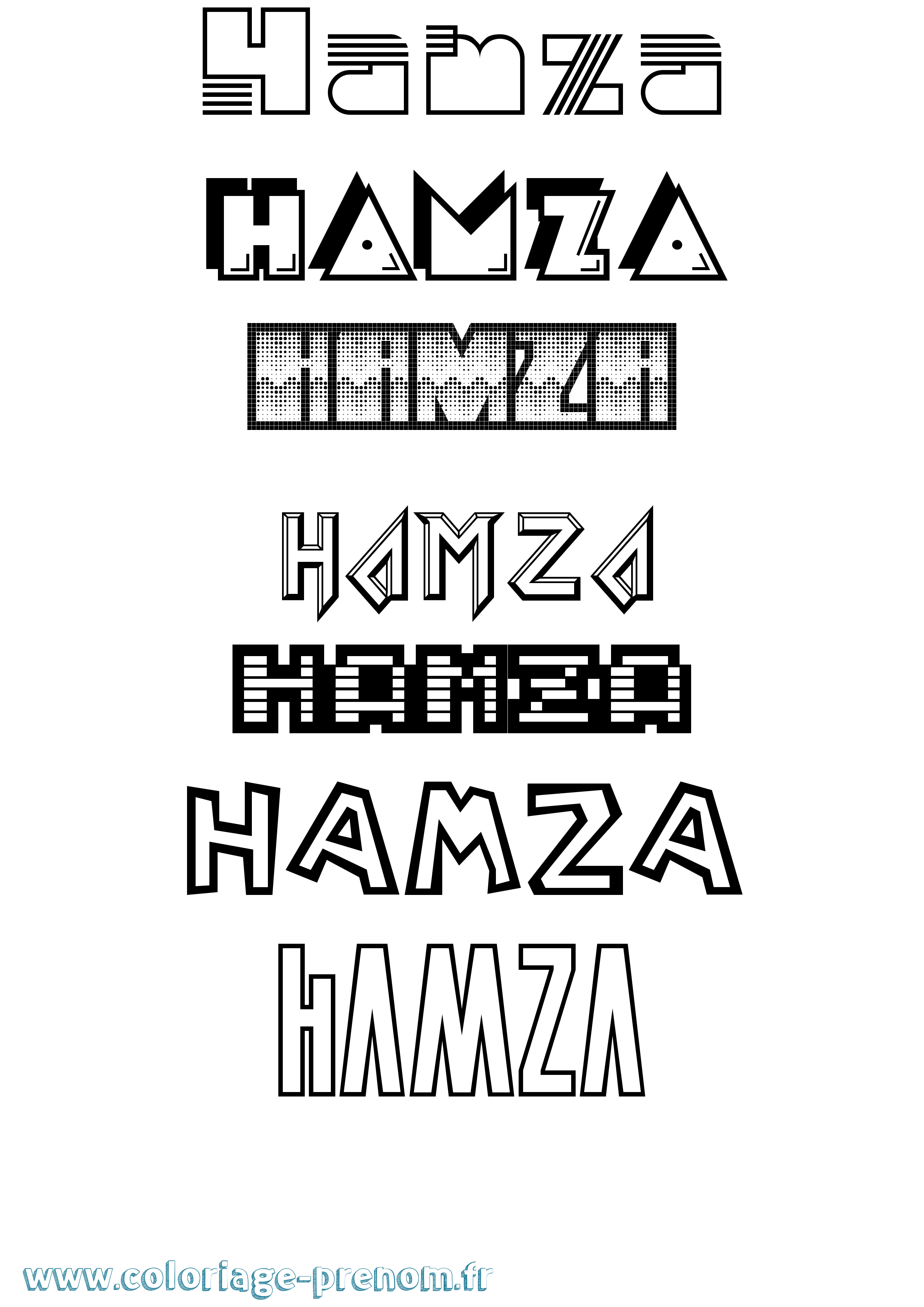 Coloriage Hamza Jeux Vidéos Coloriage prénom Hamza Jeux Vidéos