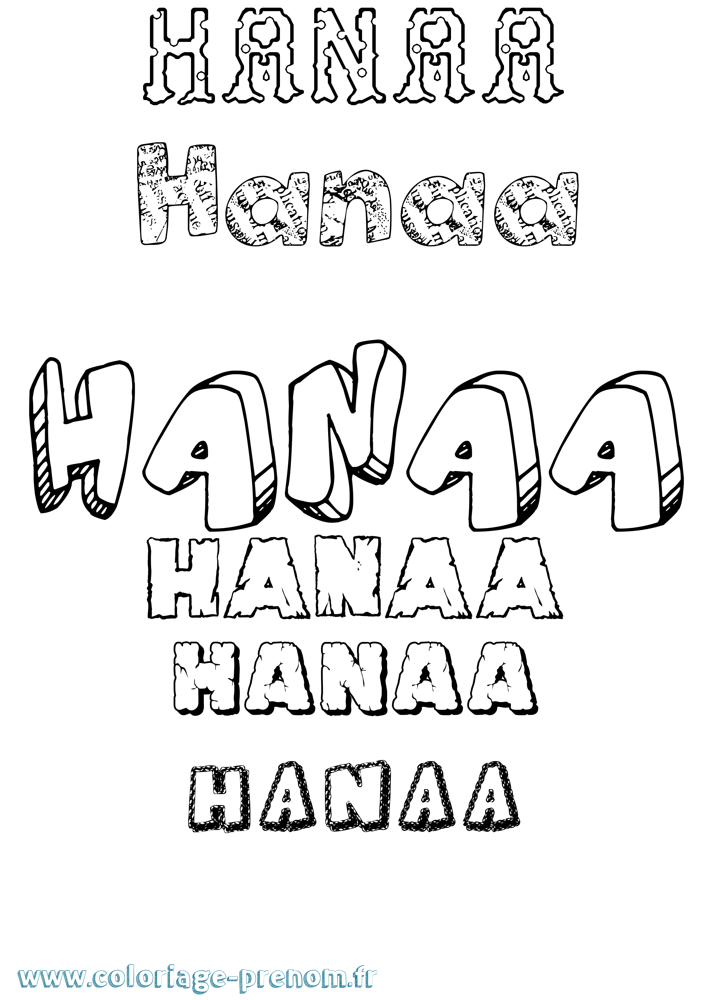Coloriage prénom Hanaa Destructuré