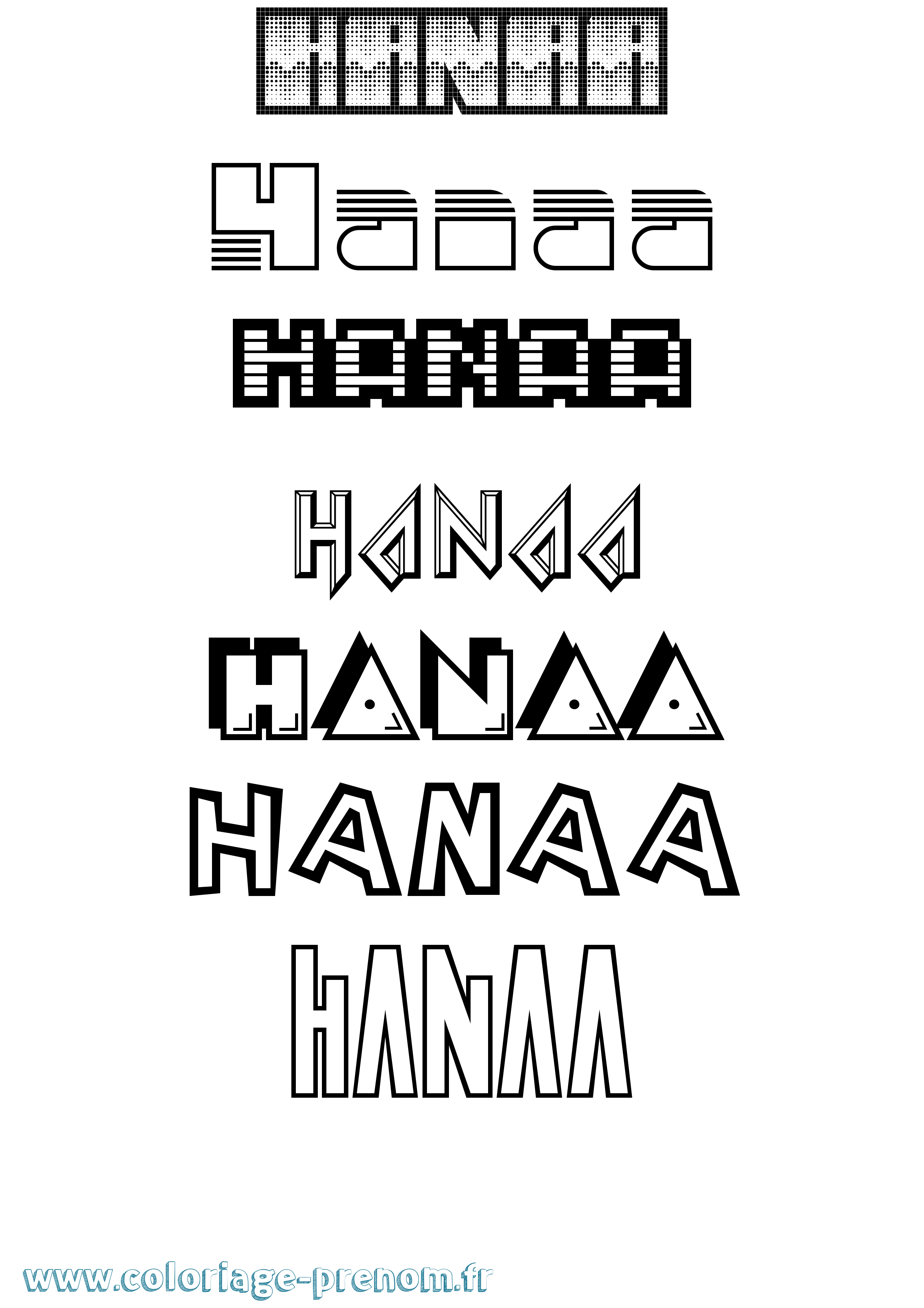 Coloriage prénom Hanaa Jeux Vidéos