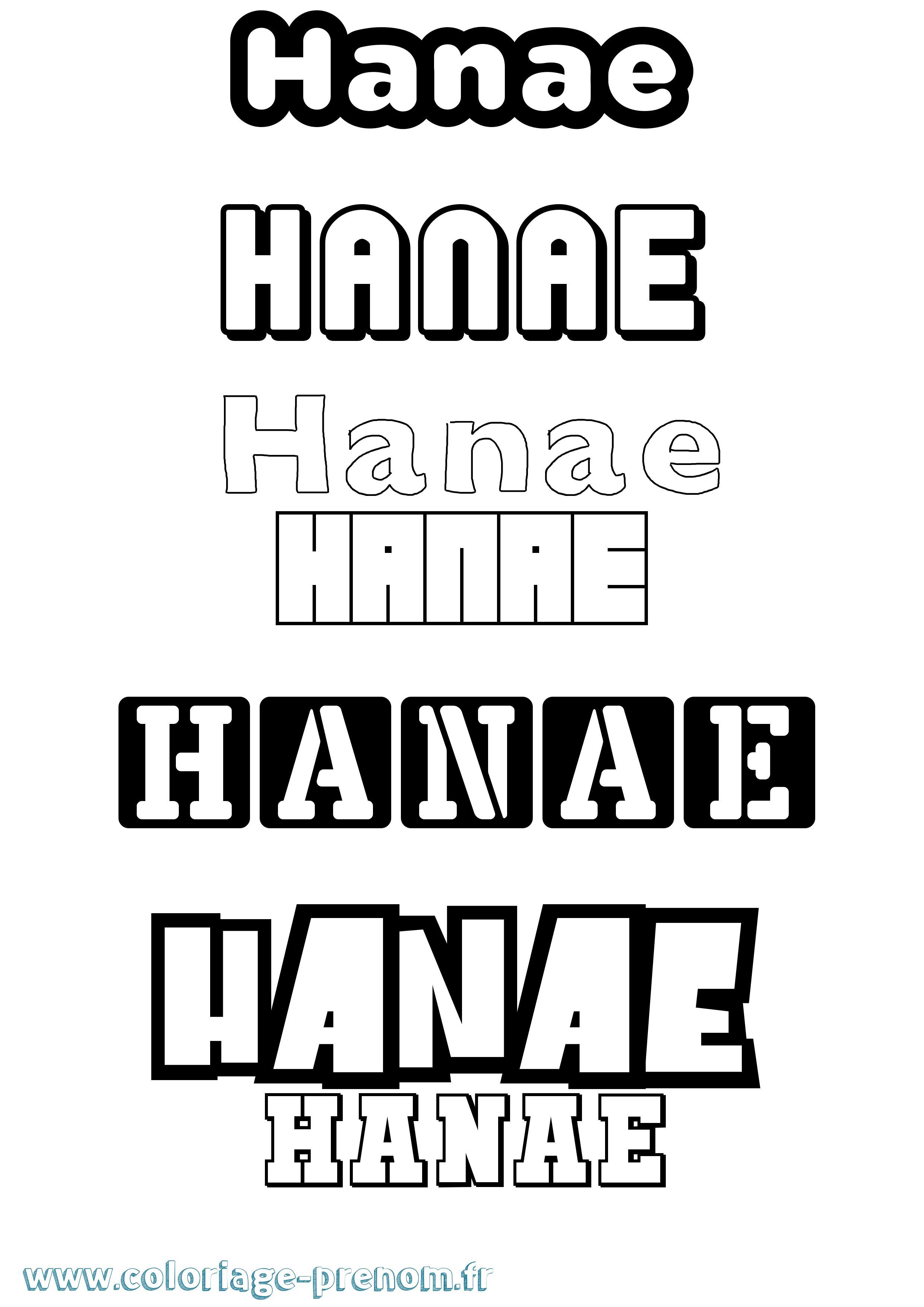 Coloriage prénom Hanae