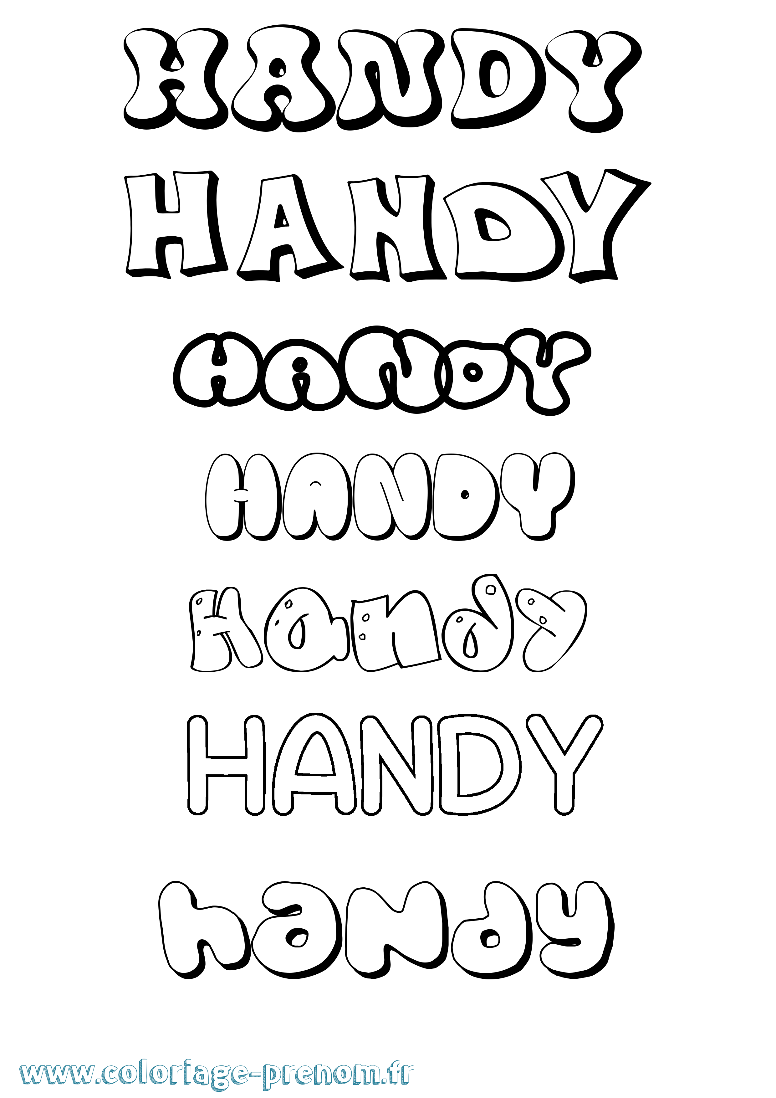 Coloriage Handy Bubble Coloriage prénom Handy Bubble