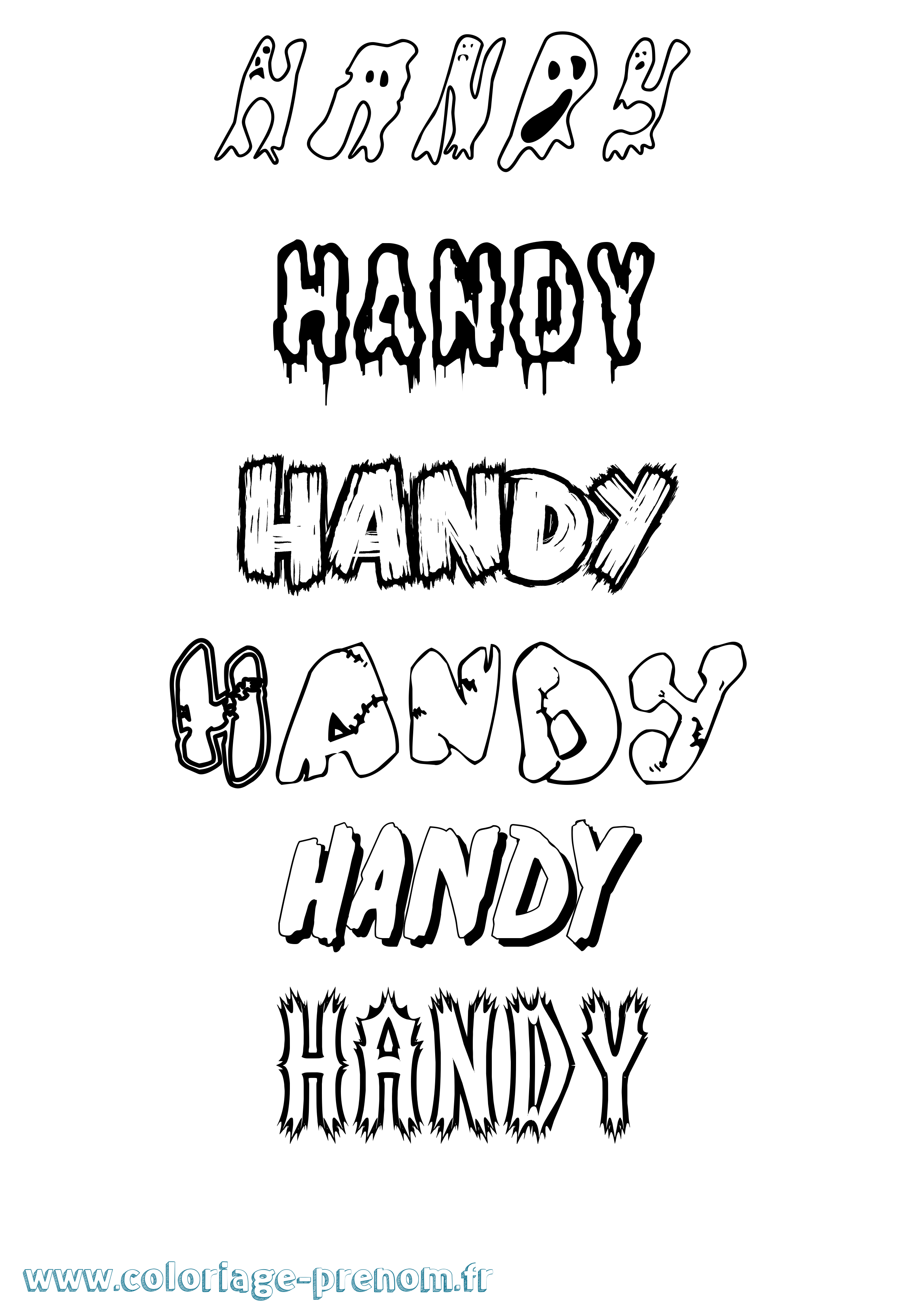 Coloriage Handy Frisson Coloriage prénom Handy Frisson