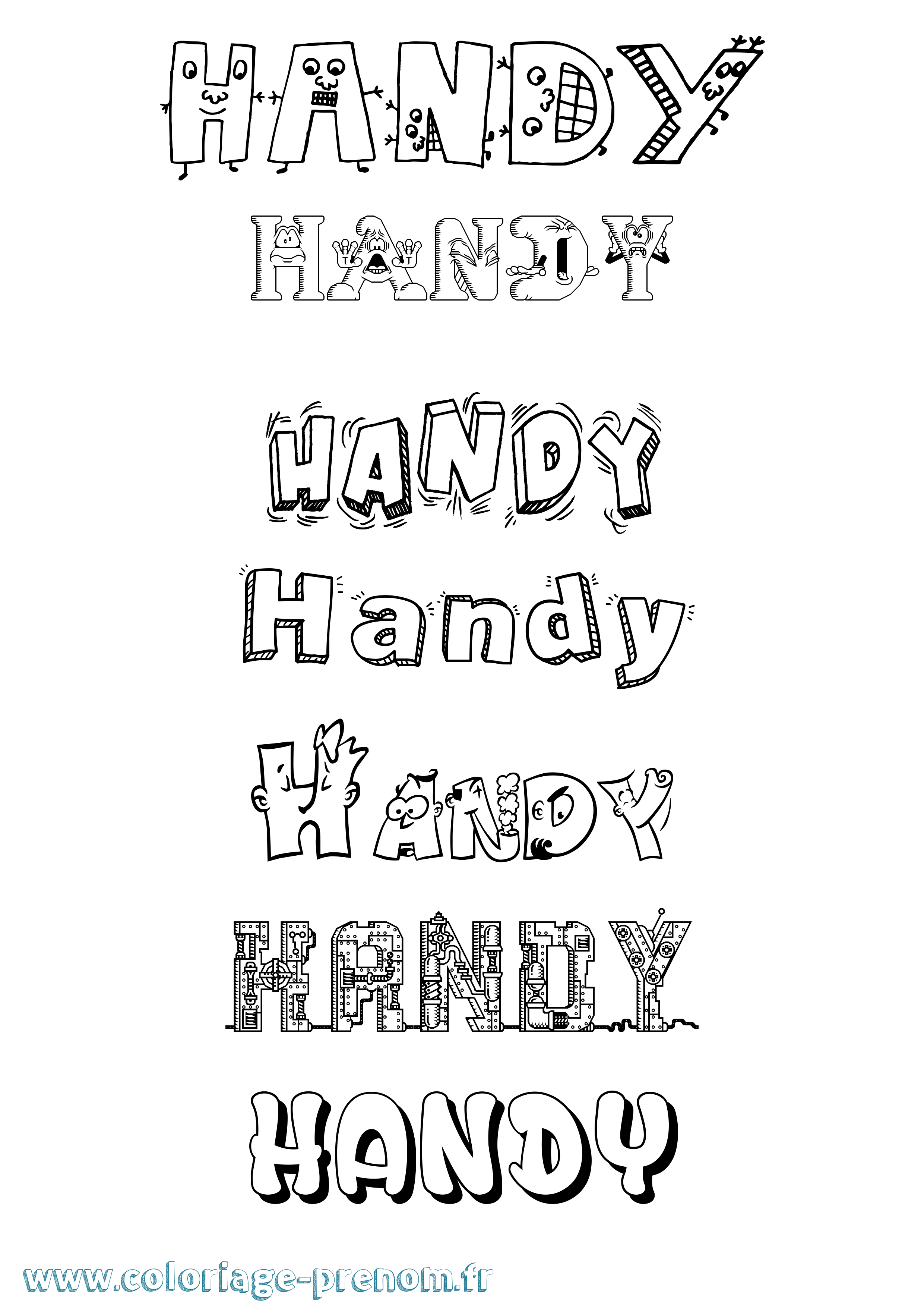 Coloriage Handy Fun Coloriage prénom Handy Fun