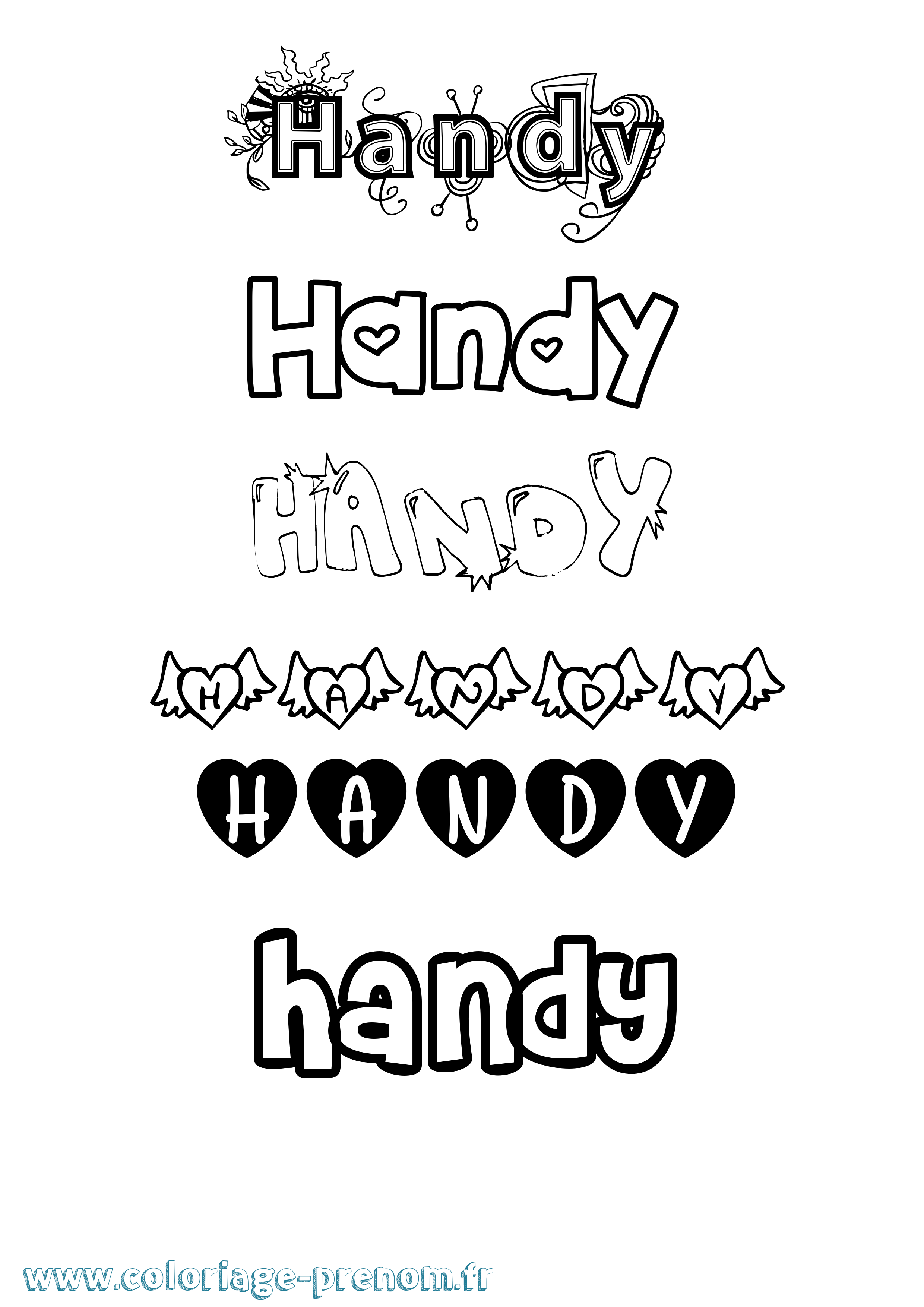 Coloriage Handy Girly Coloriage prénom Handy Girly