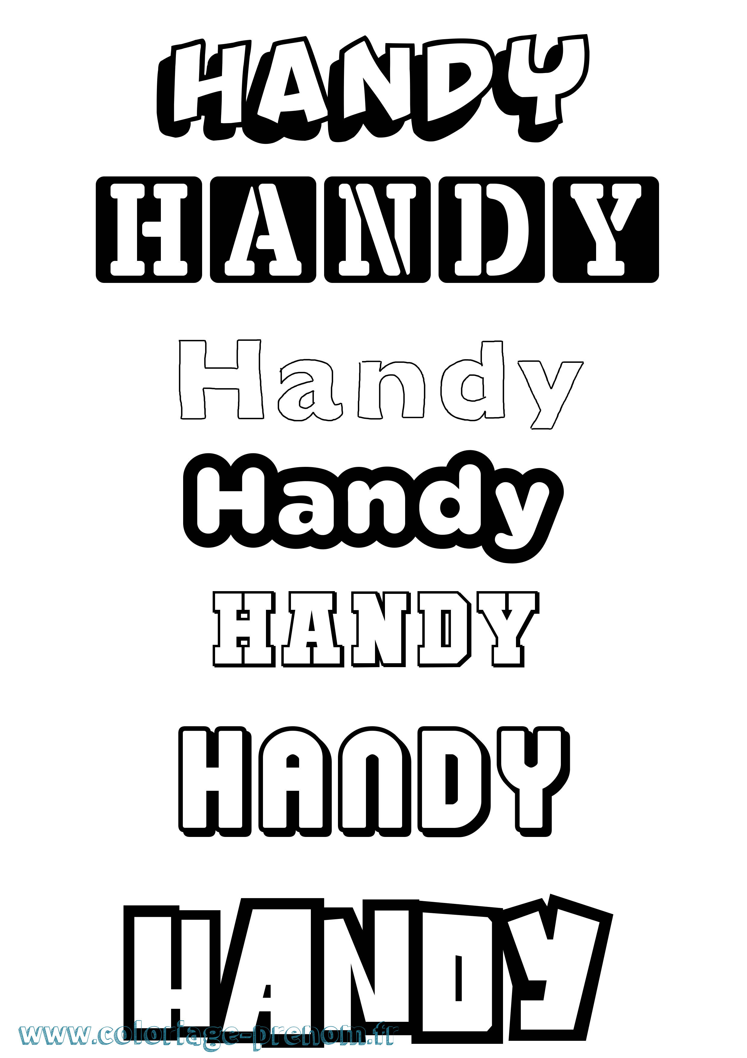 Coloriage Handy Simple Coloriage prénom Handy Simple