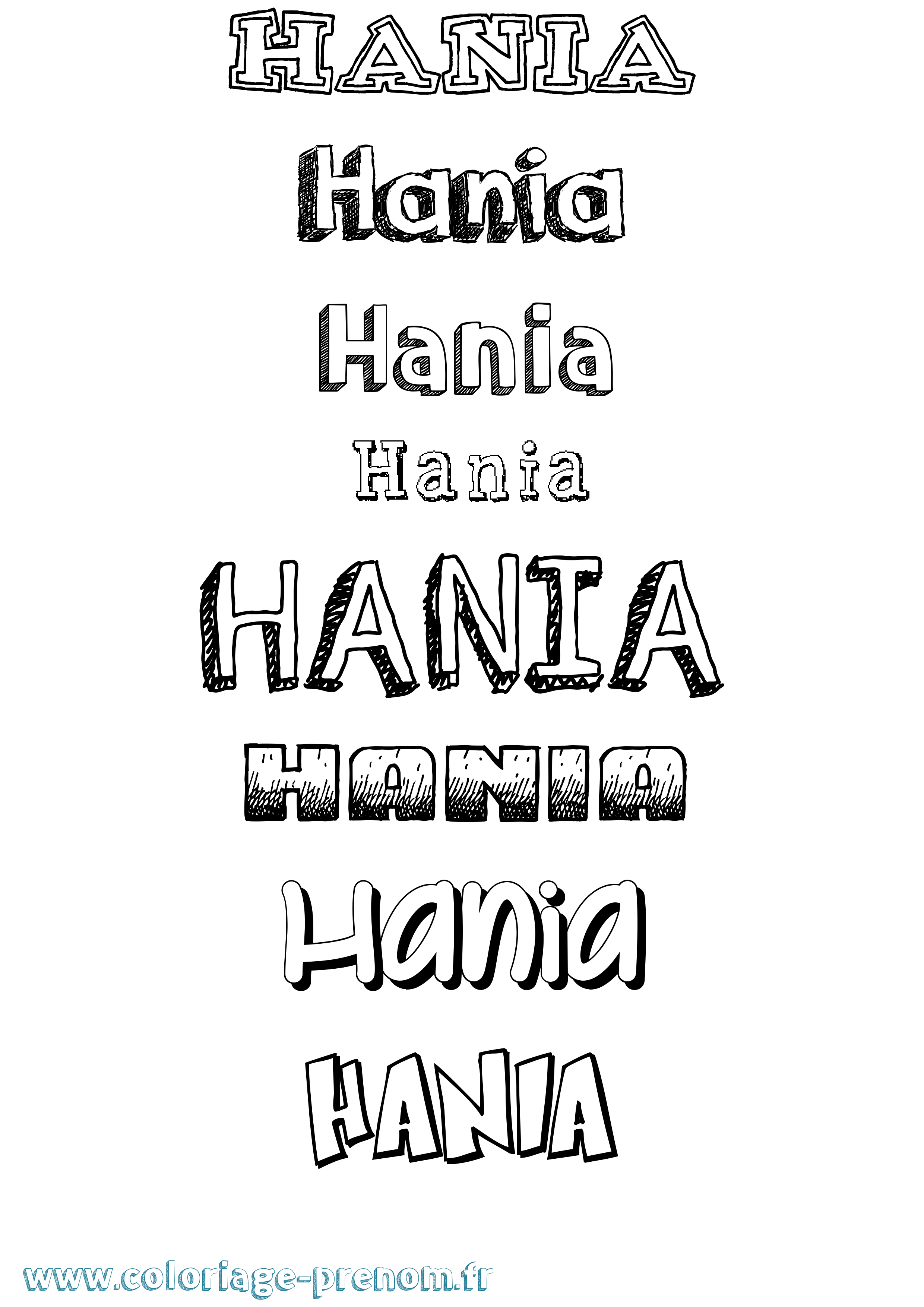 Coloriage Hania Dessiné Coloriage prénom Hania Dessiné