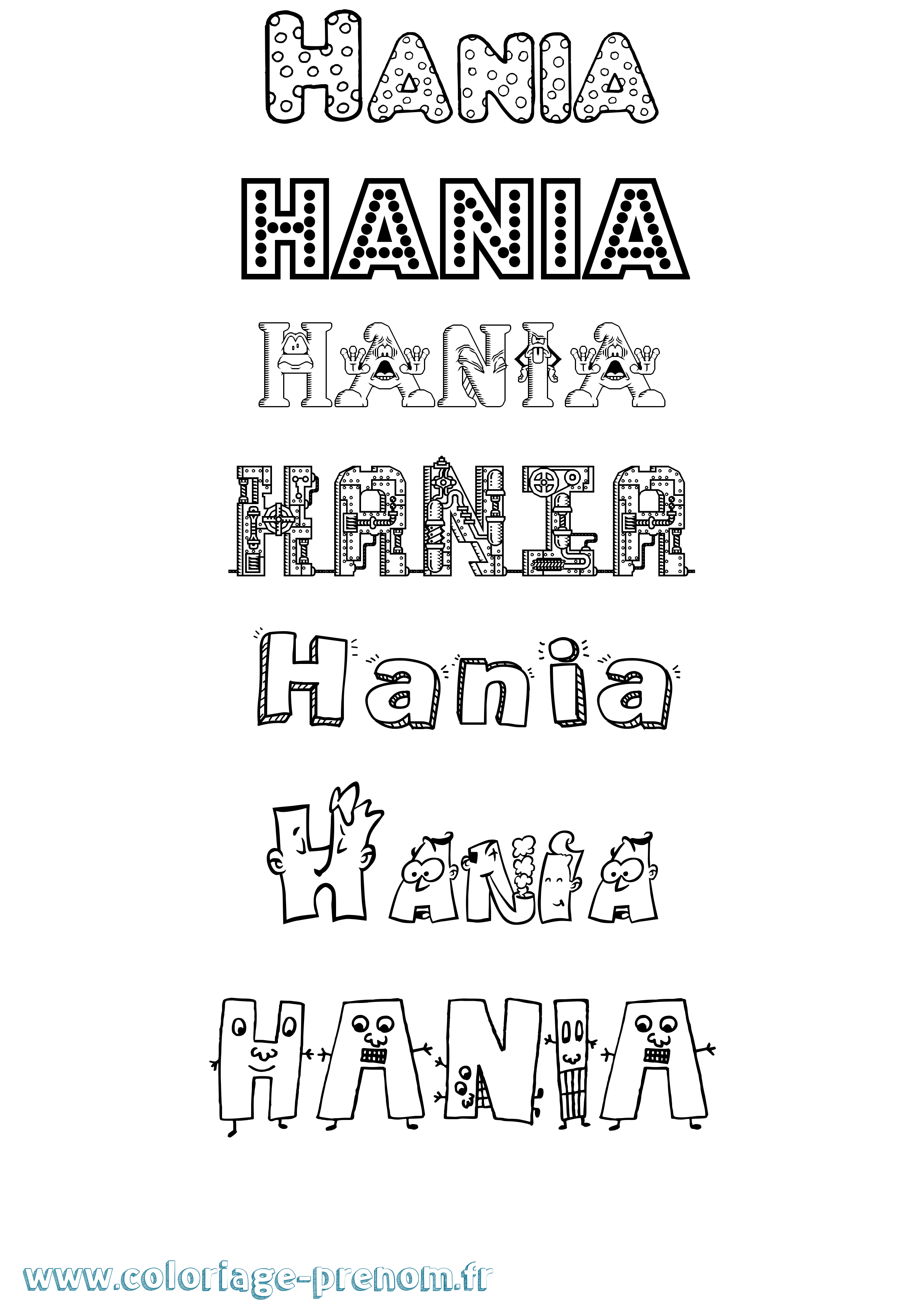Coloriage Hania Fun Coloriage prénom Hania Fun