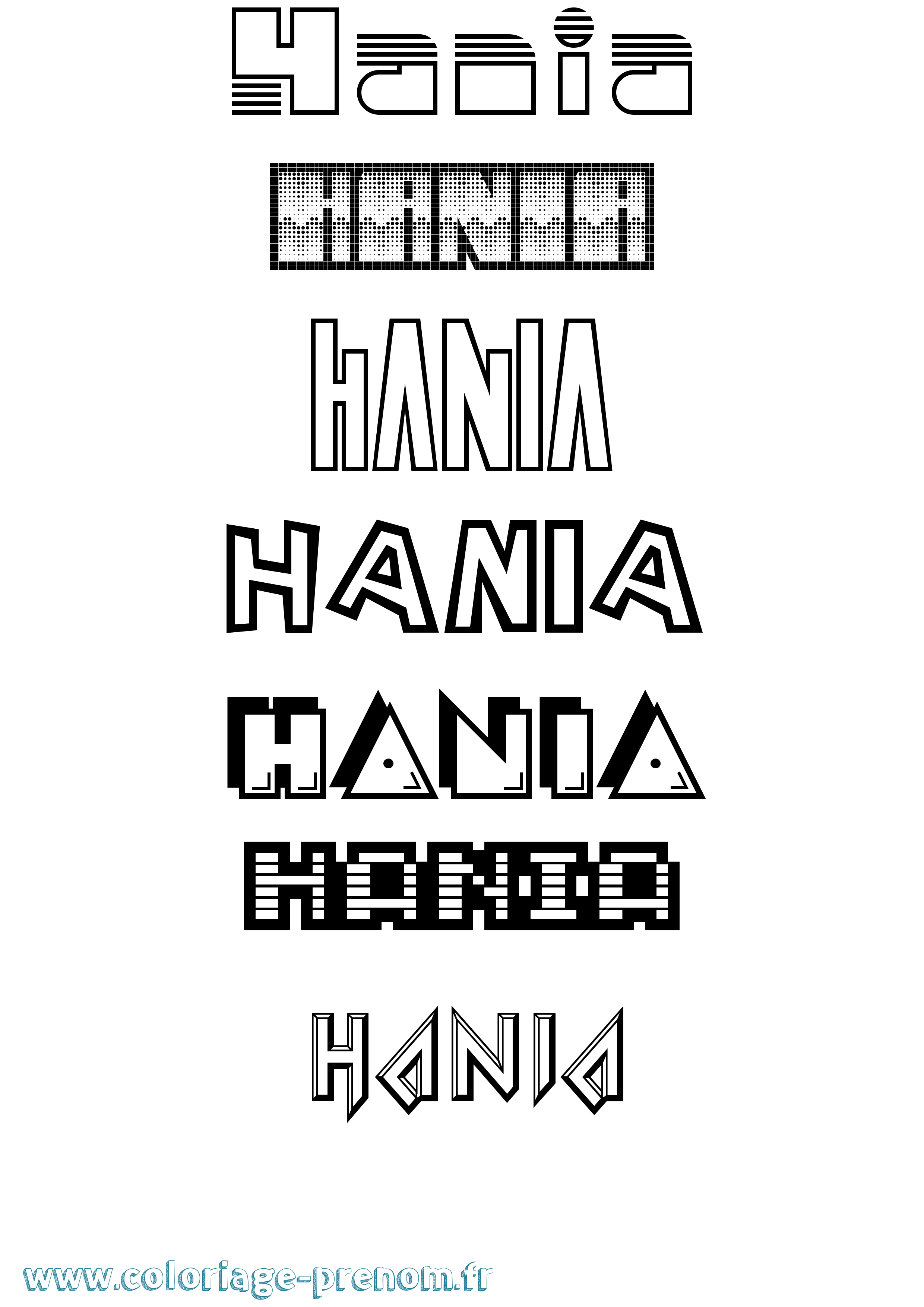 Coloriage Hania Jeux Vidéos Coloriage prénom Hania Jeux Vidéos