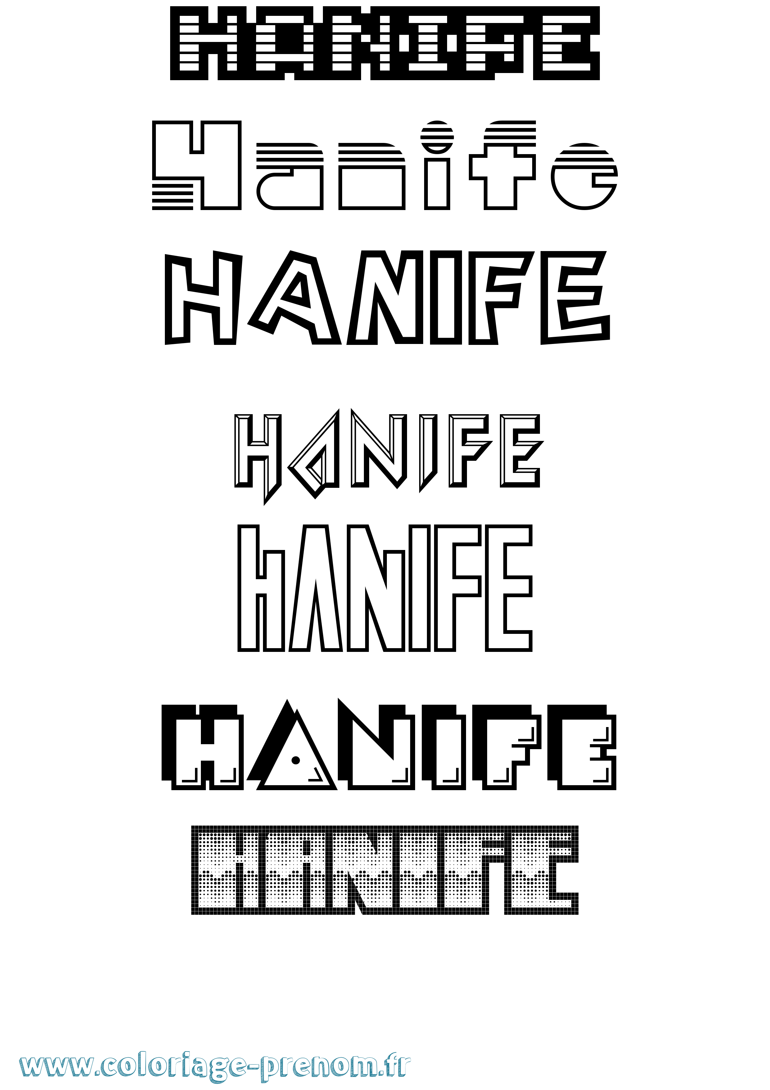 Coloriage Hanife Jeux Vidéos Coloriage prénom Hanife Jeux Vidéos