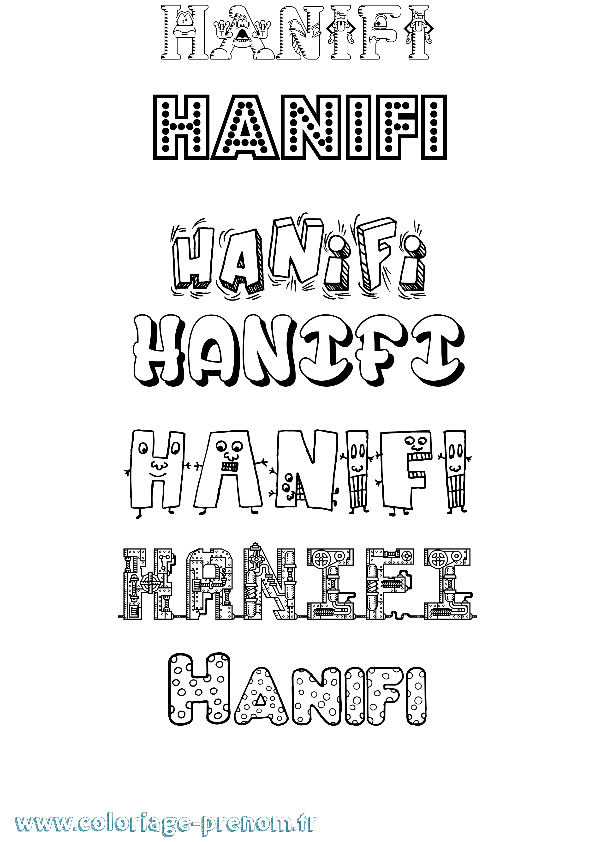 Coloriage Hanifi Fun Coloriage prénom Hanifi Fun