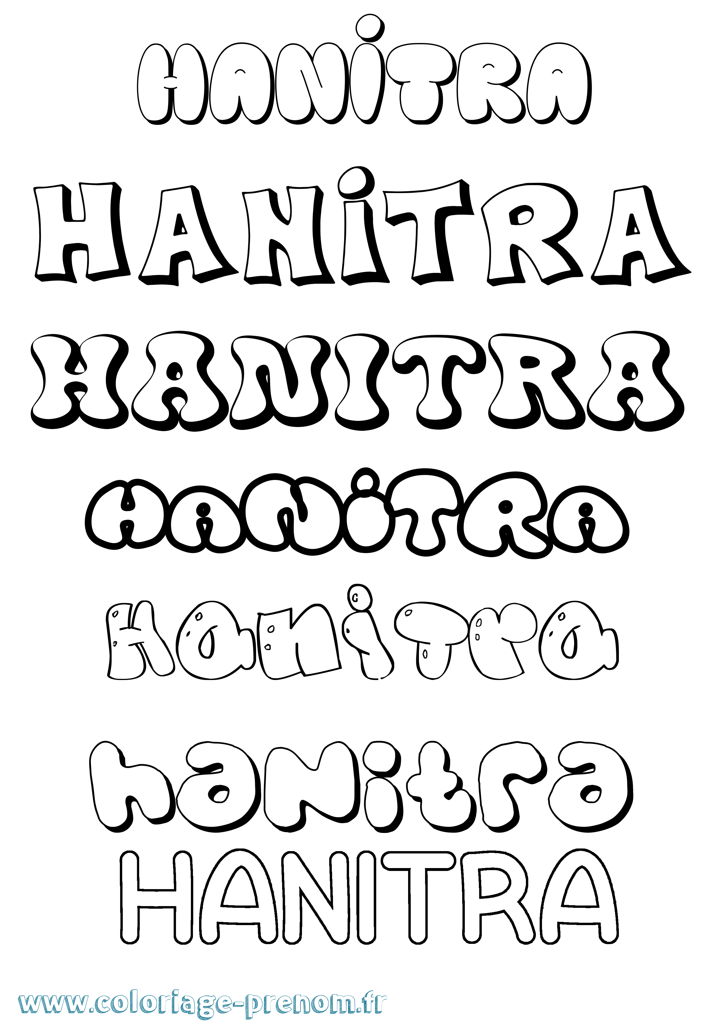 Coloriage Hanitra Bubble Coloriage prénom Hanitra Bubble