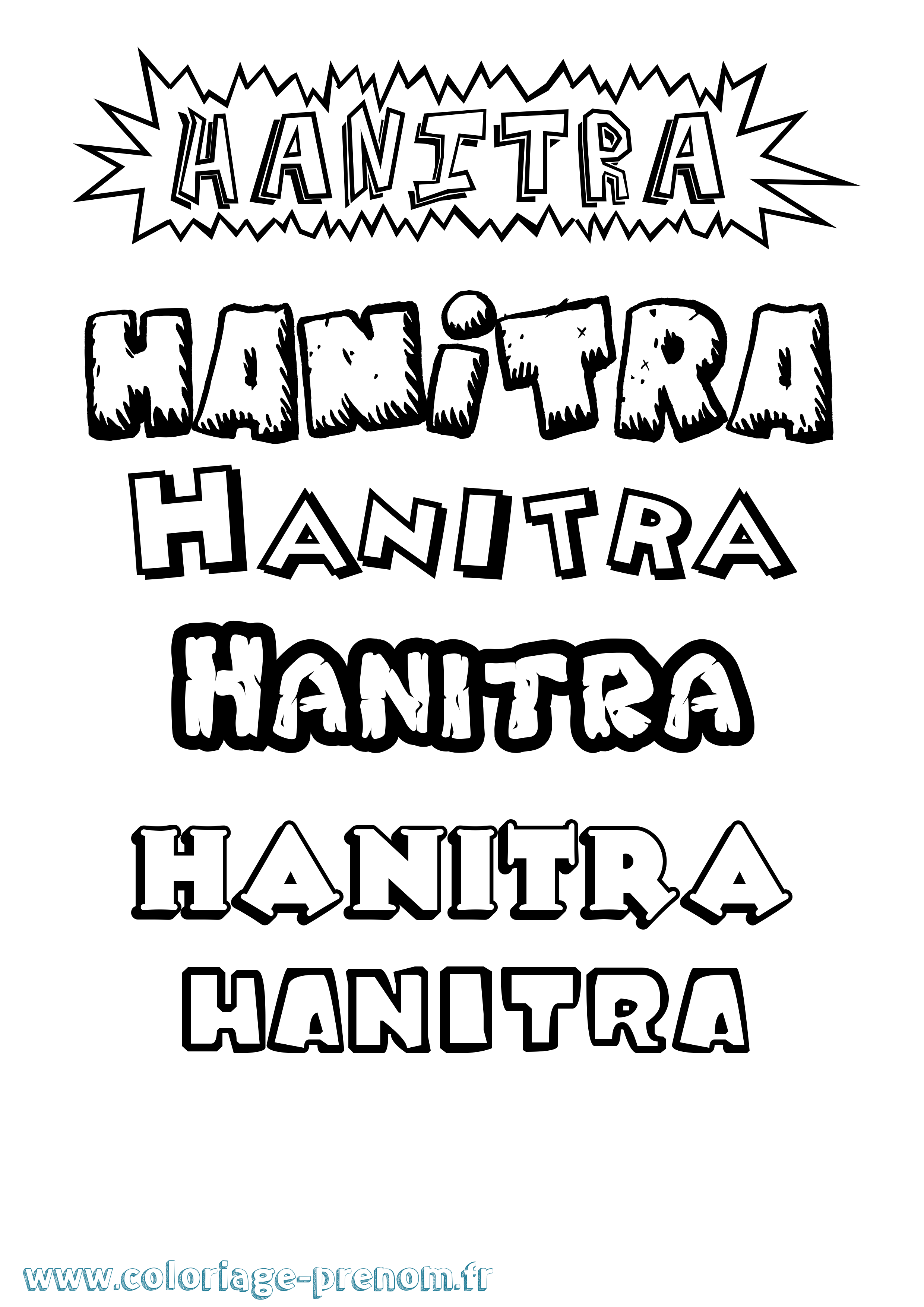 Coloriage Hanitra Dessin Animé Coloriage prénom Hanitra Dessin Animé
