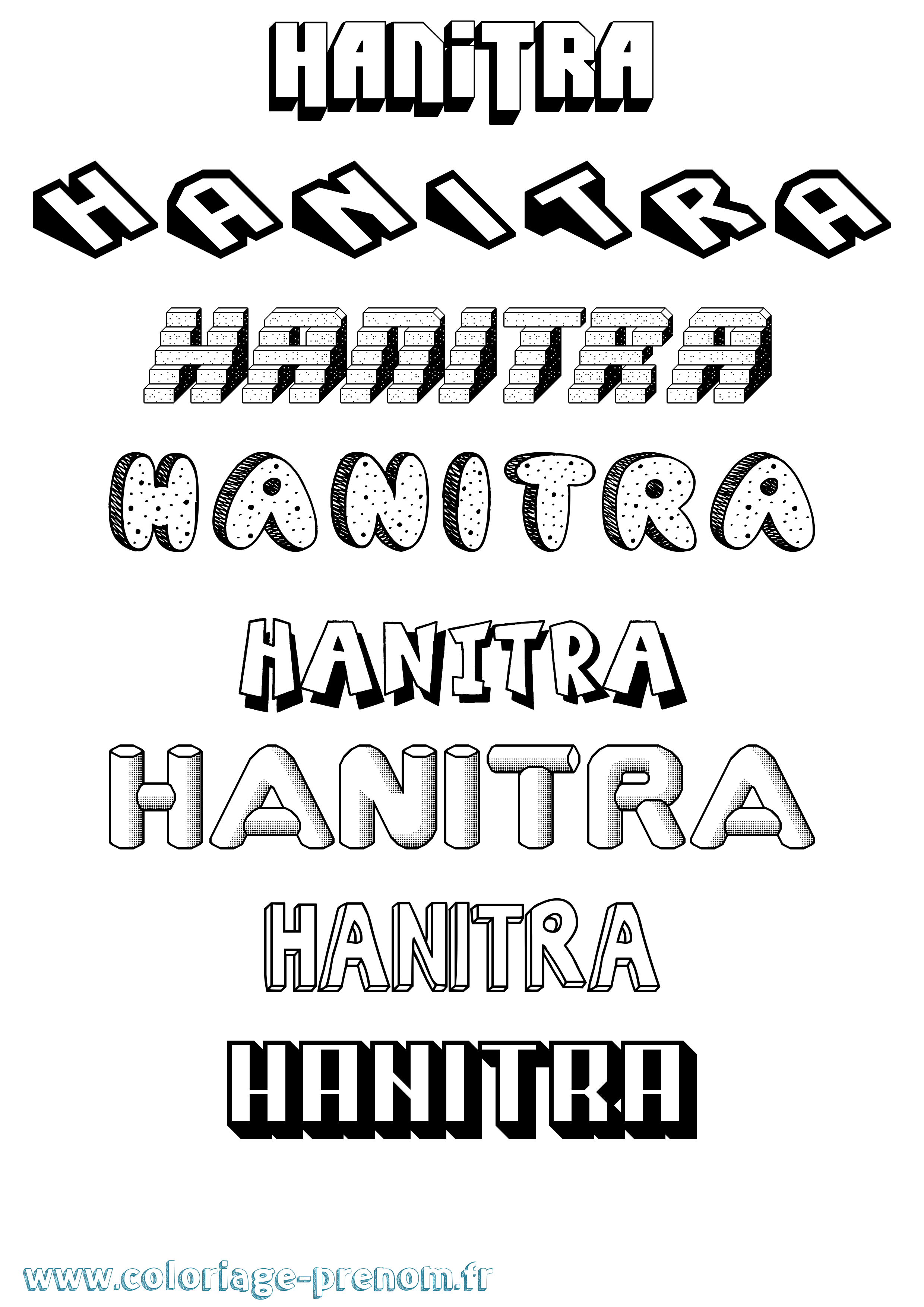 Coloriage Hanitra Effet 3D Coloriage prénom Hanitra Effet 3D