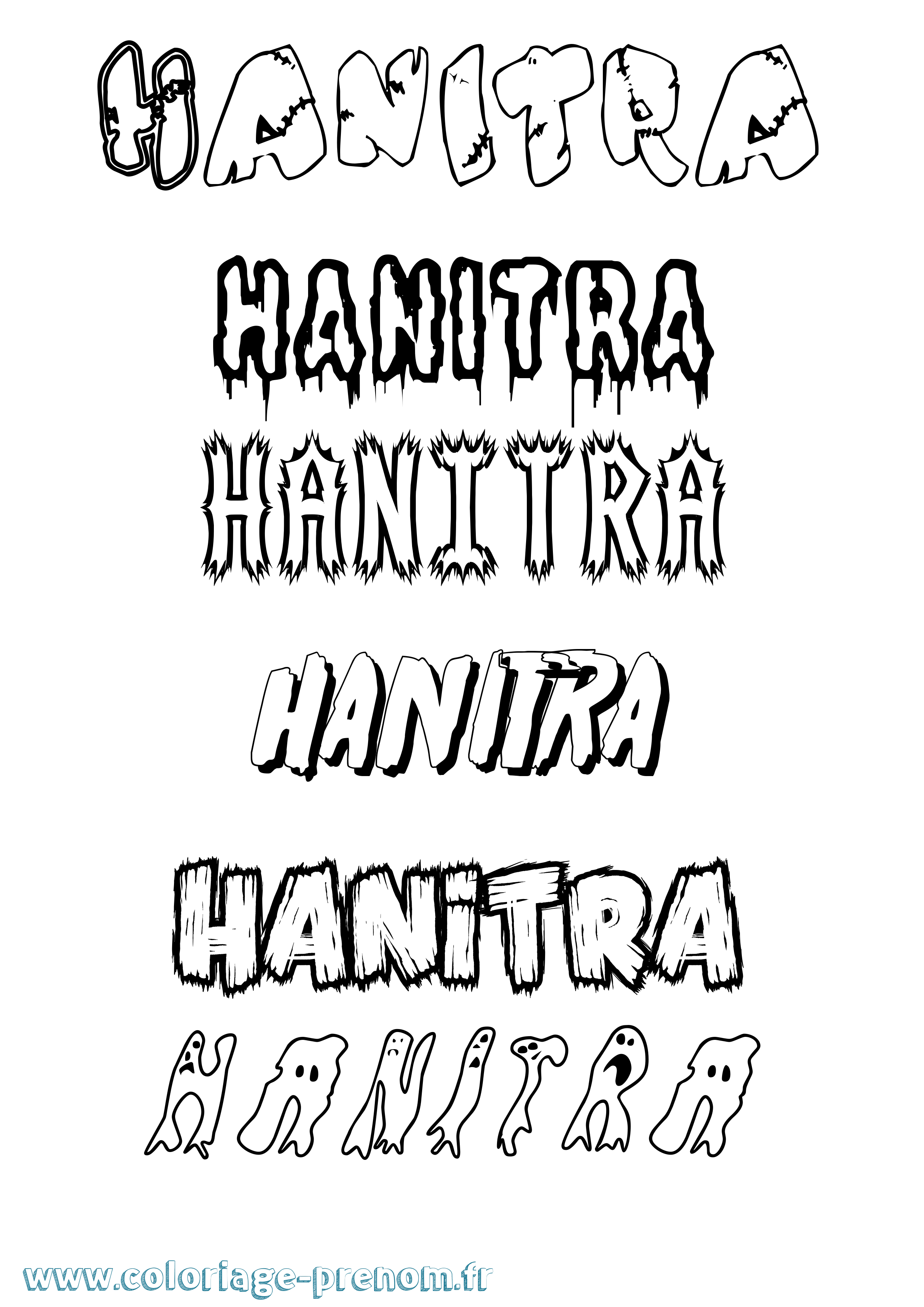 Coloriage prénom Hanitra Frisson