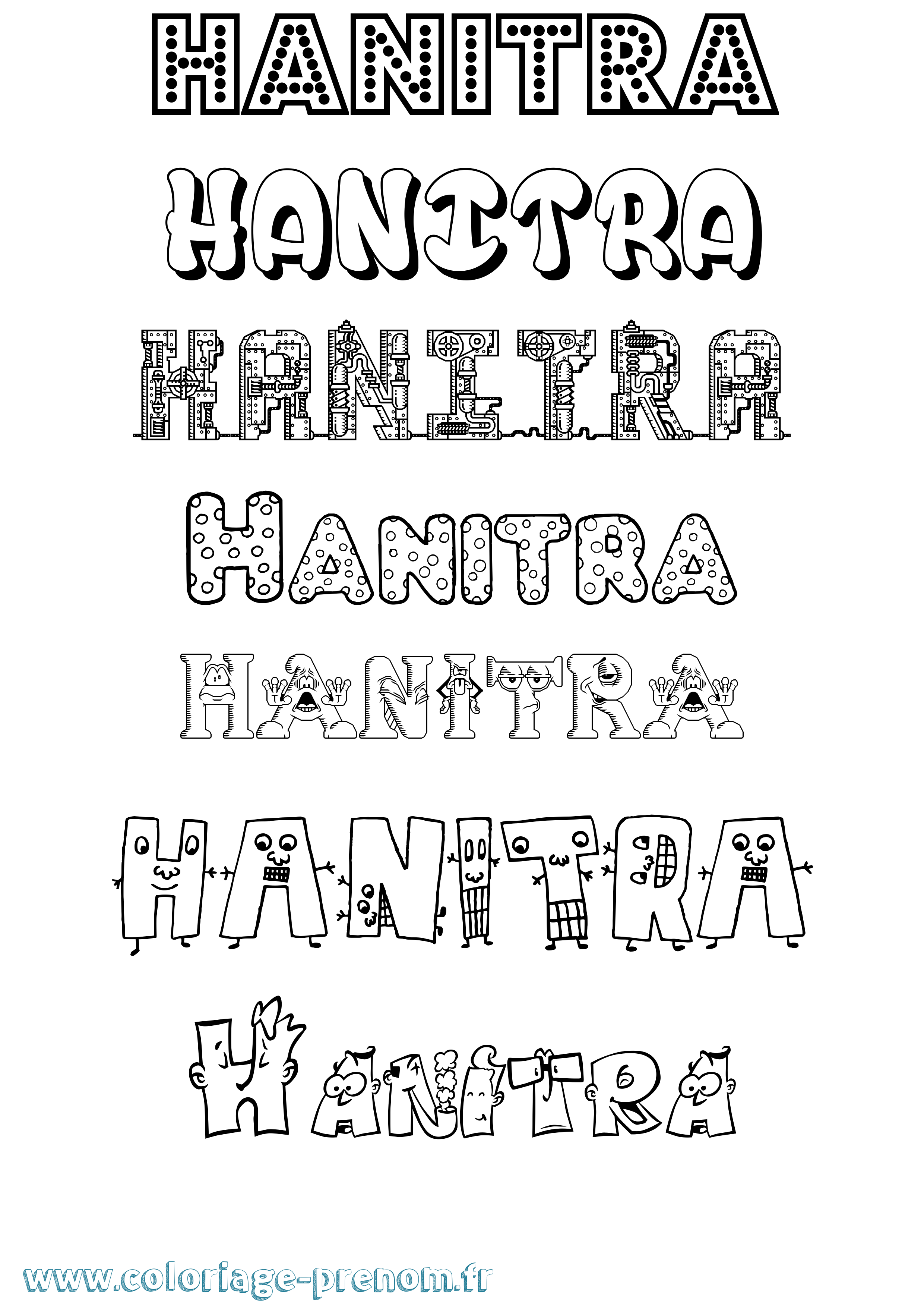 Coloriage Hanitra Fun Coloriage prénom Hanitra Fun