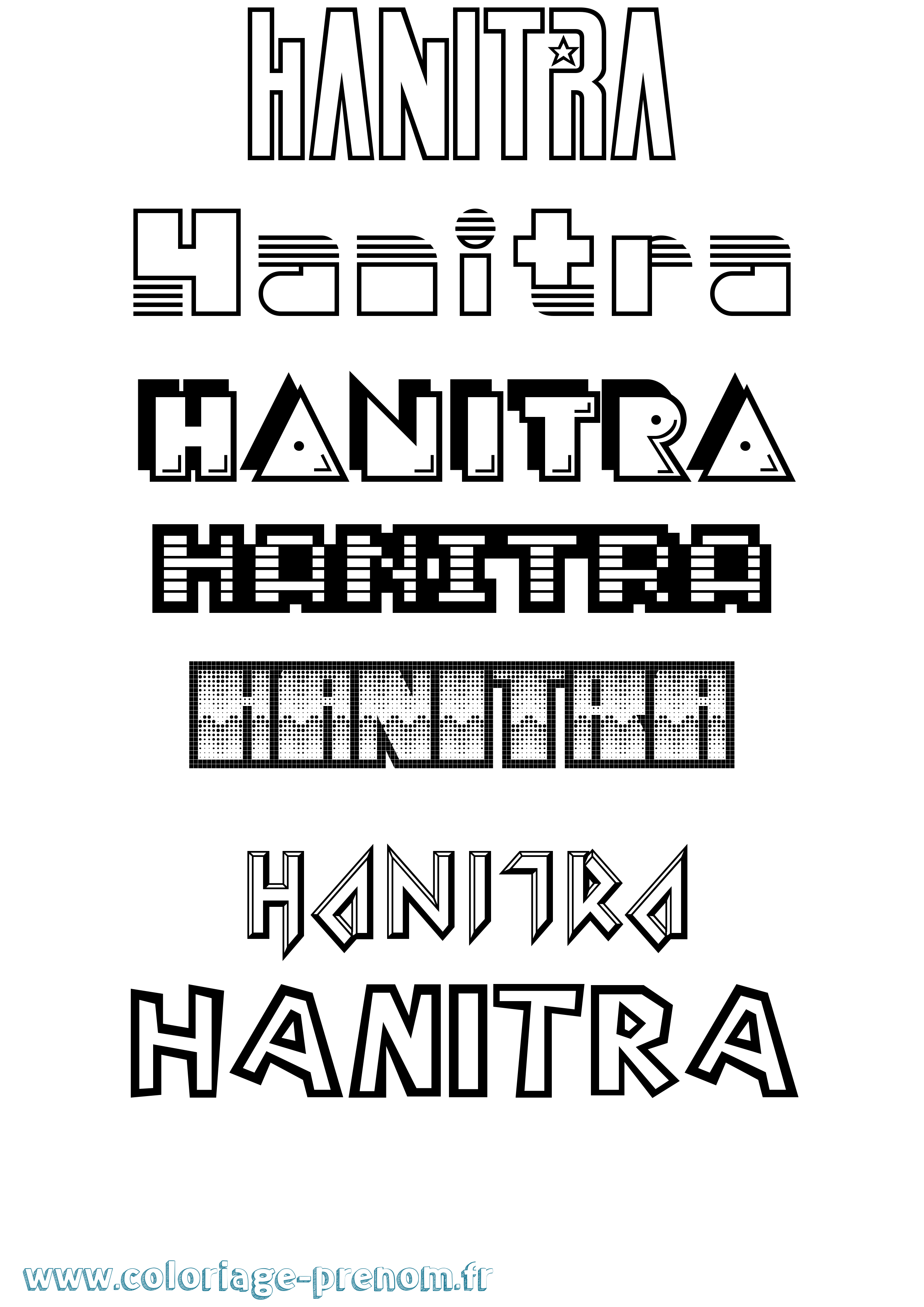 Coloriage prénom Hanitra Jeux Vidéos