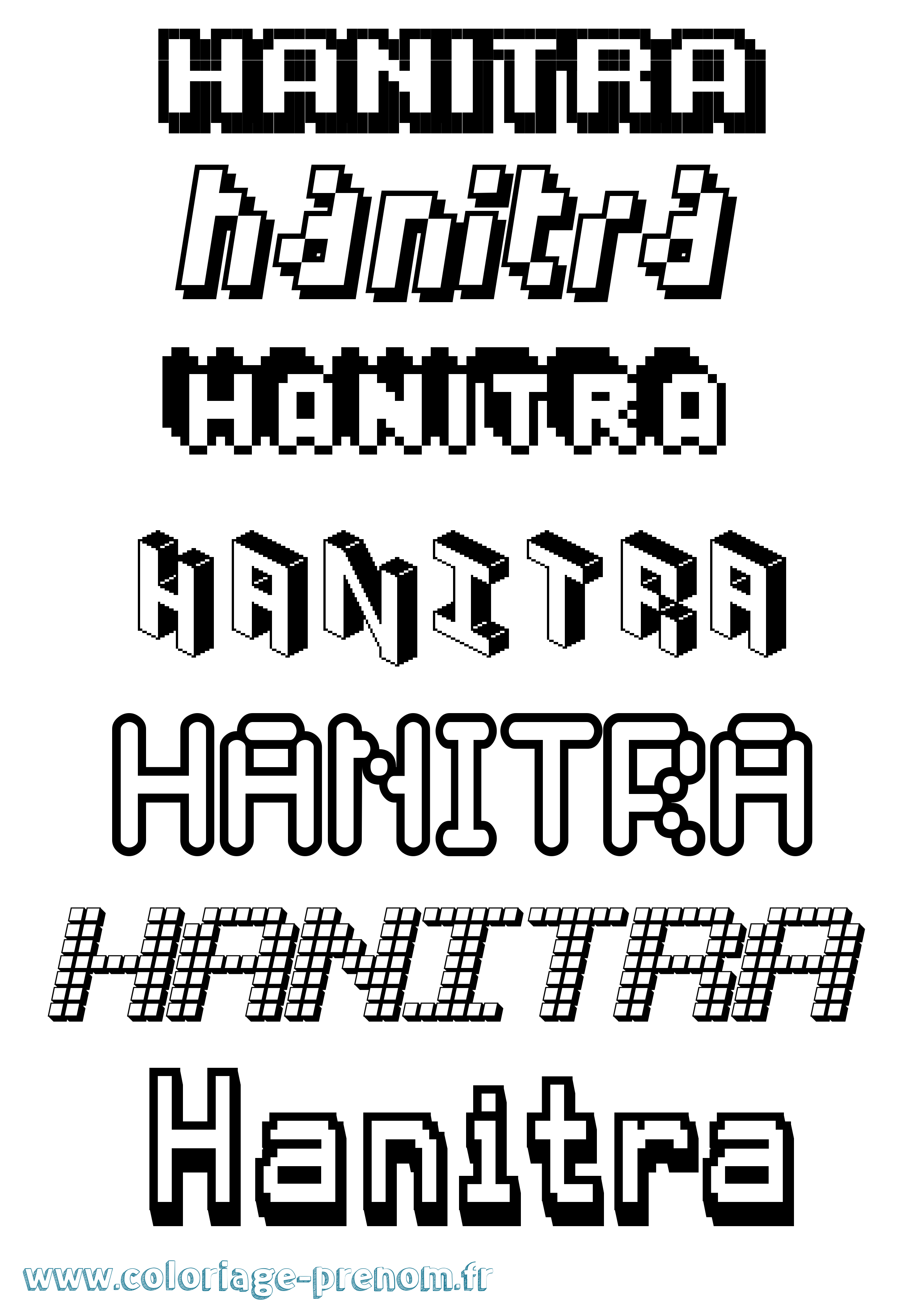 Coloriage Hanitra Pixel Coloriage prénom Hanitra Pixel
