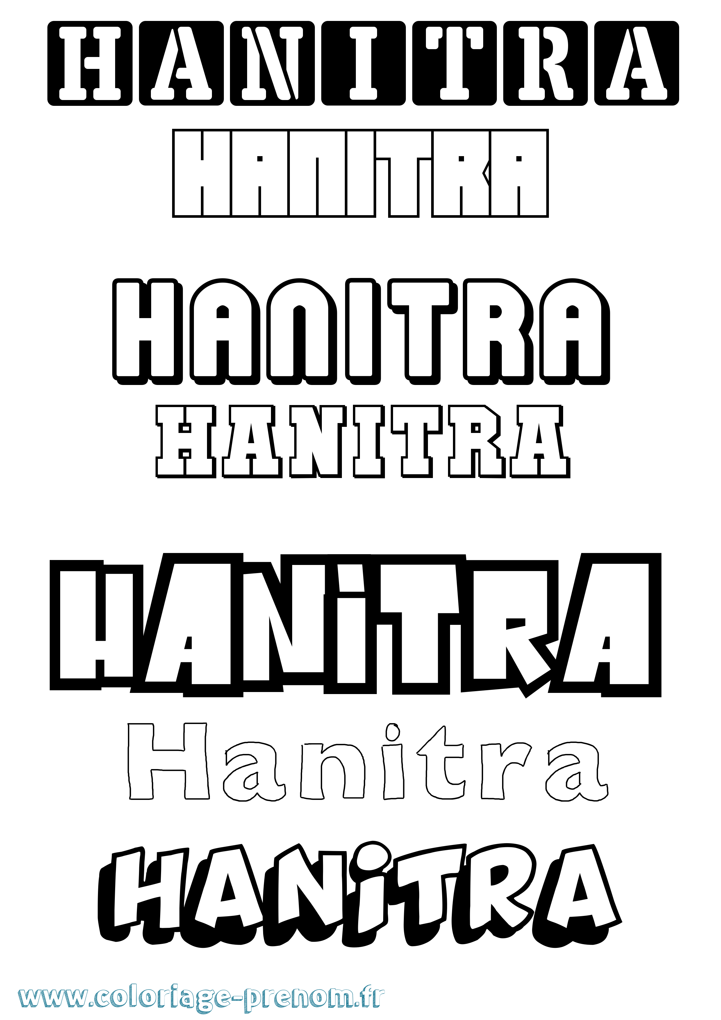 Coloriage Hanitra Simple Coloriage prénom Hanitra Simple